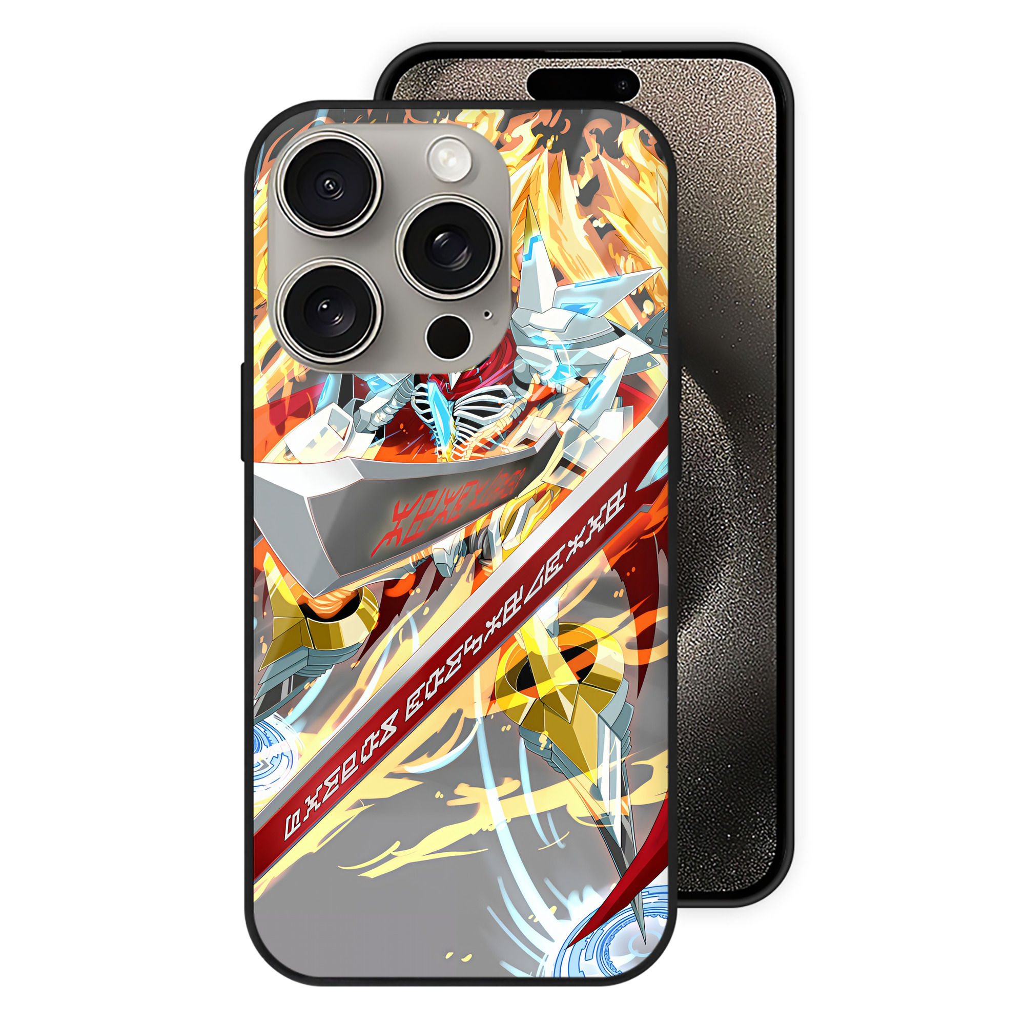 （画像用） Digimon デジタルモンスター/デジモン 【iPhone15Pro対応】スマホケース 耐衝撃＆黄変防止 背面ガラス