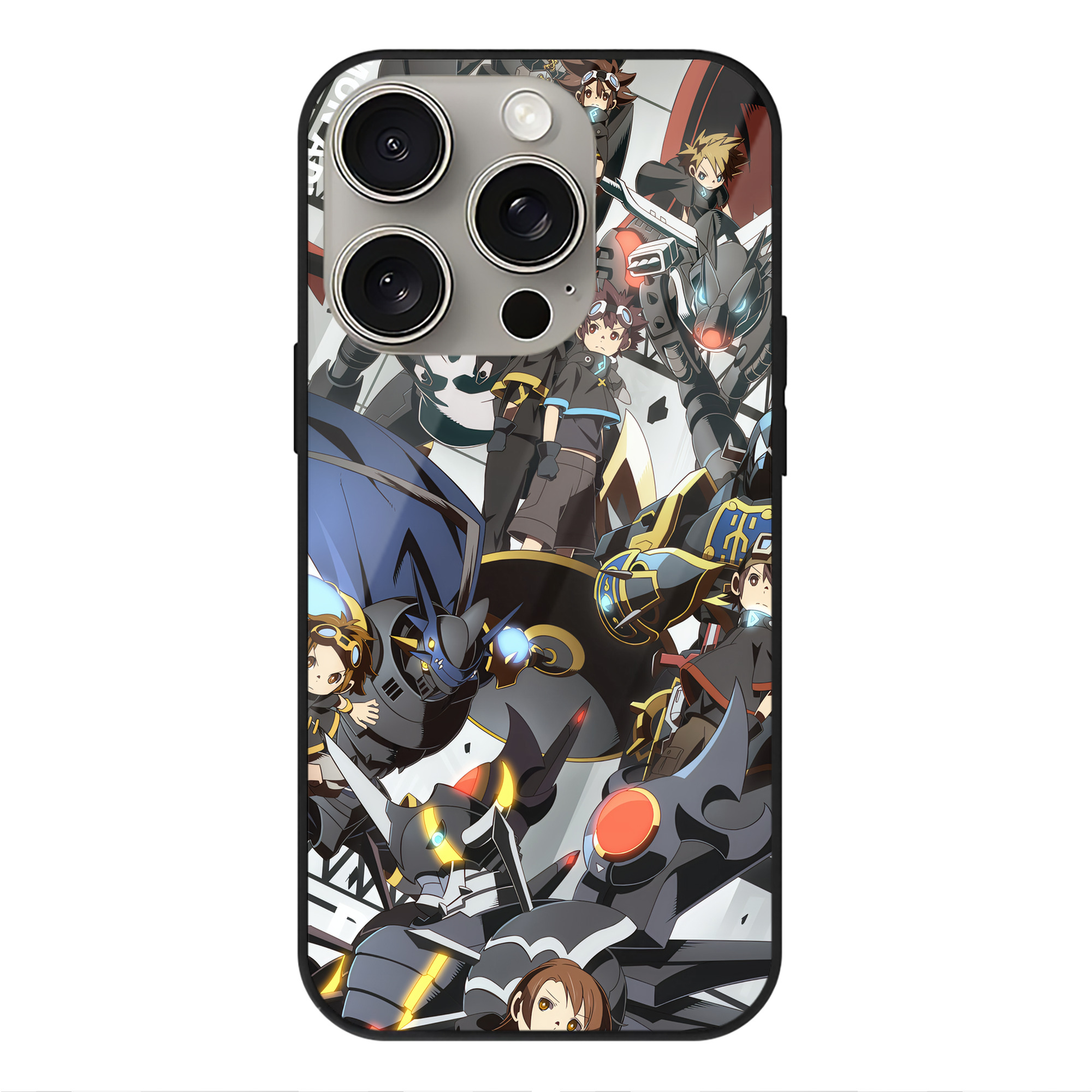 （画像用） Digimon デジタルモンスター/デジモン 【iPhone15Pro対応】スマホケース 耐衝撃＆黄変防止 背面ガラス