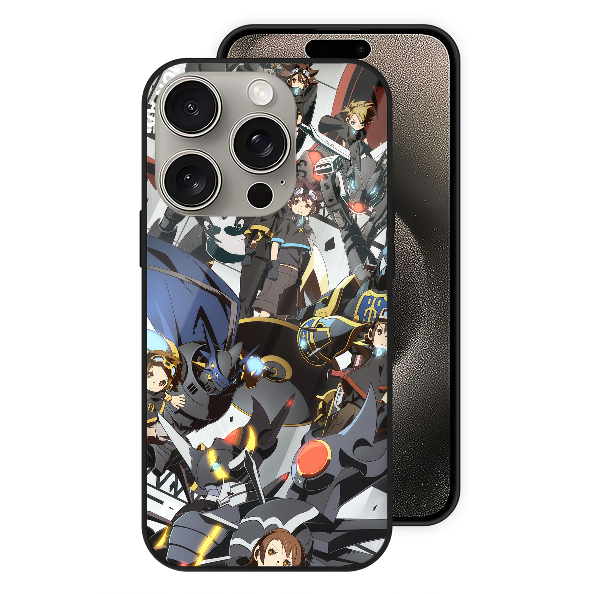 （画像用） Digimon デジタルモンスター/デジモン 【iPhone15Pro対応】スマホケース 耐衝撃＆黄変防止 背面ガラス