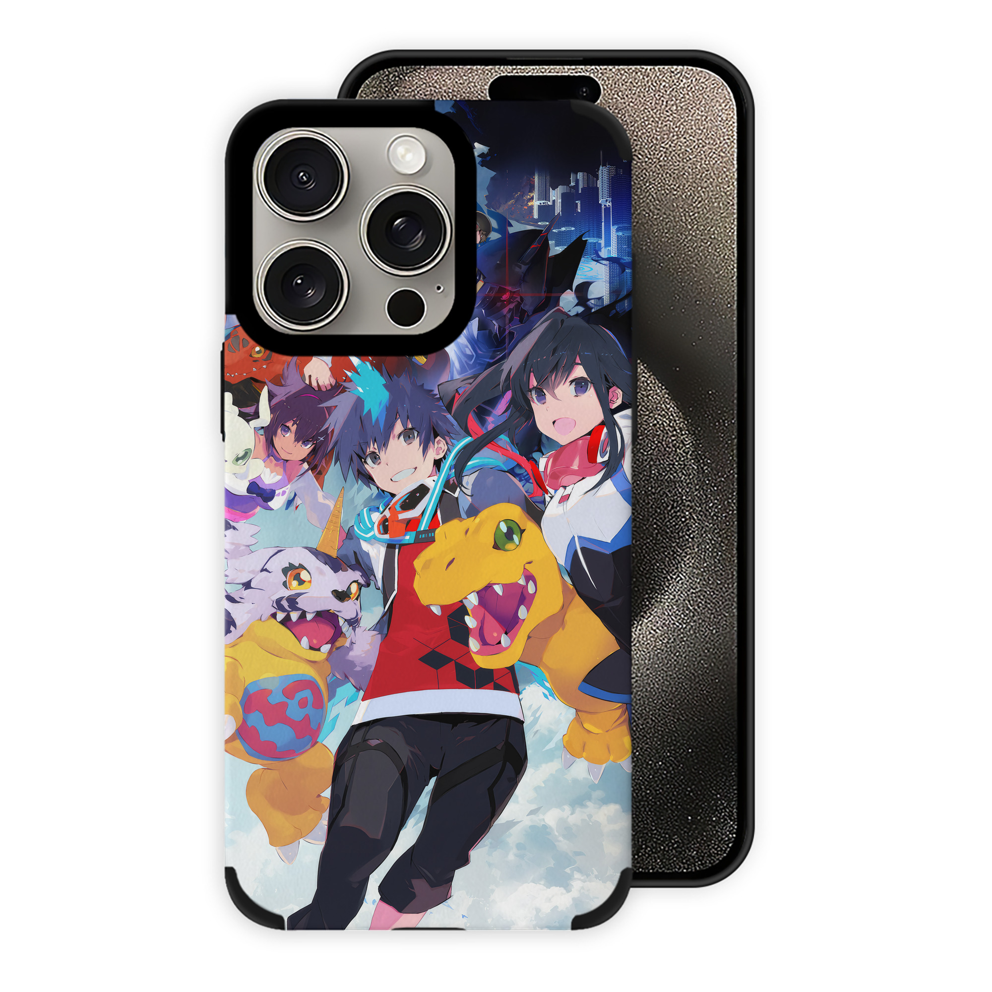 （画像用） Digimon デジタルモンスター/デジモン 【iPhone15ProMax対応】 PUレザー スマホケース 耐衝撃＆黄変防止