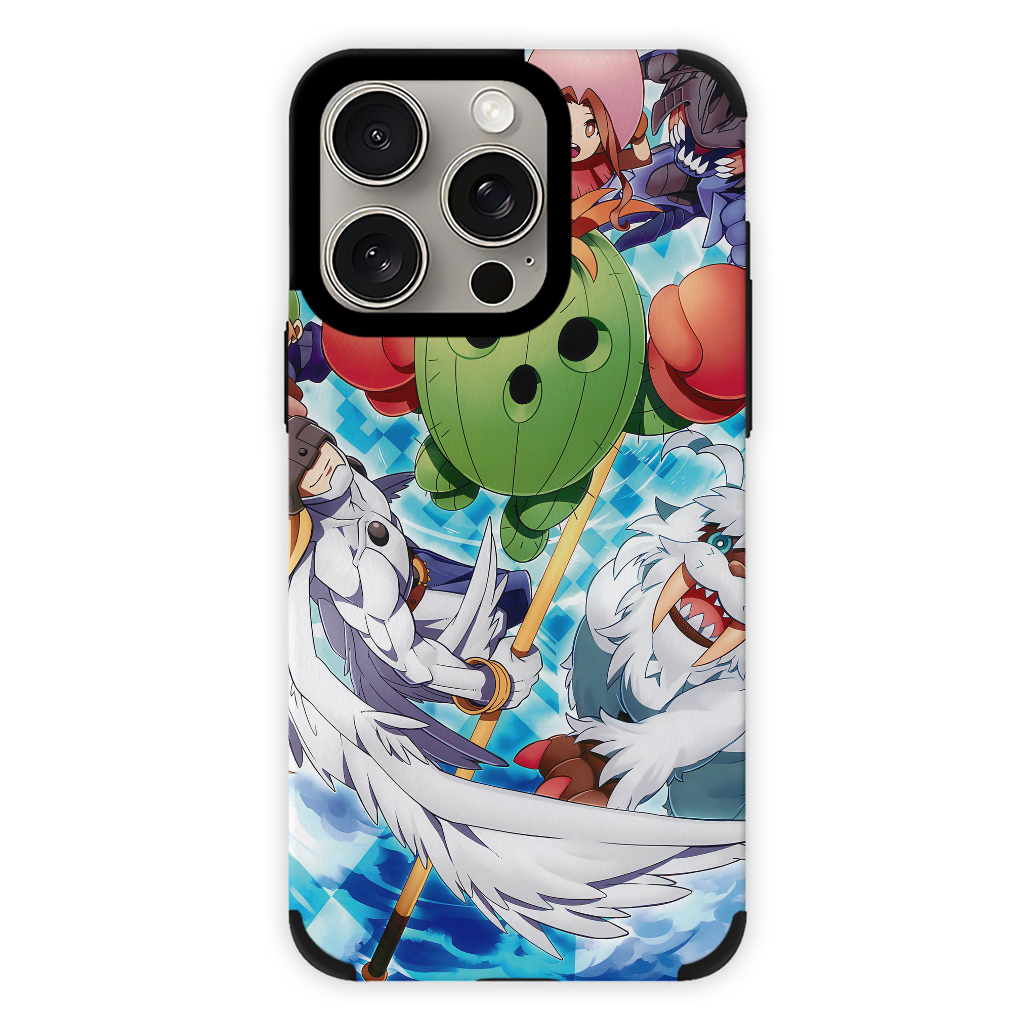 （画像用） Digimon デジタルモンスター/デジモン 【iPhone15ProMax対応】 PUレザー スマホケース 耐衝撃＆黄変防止