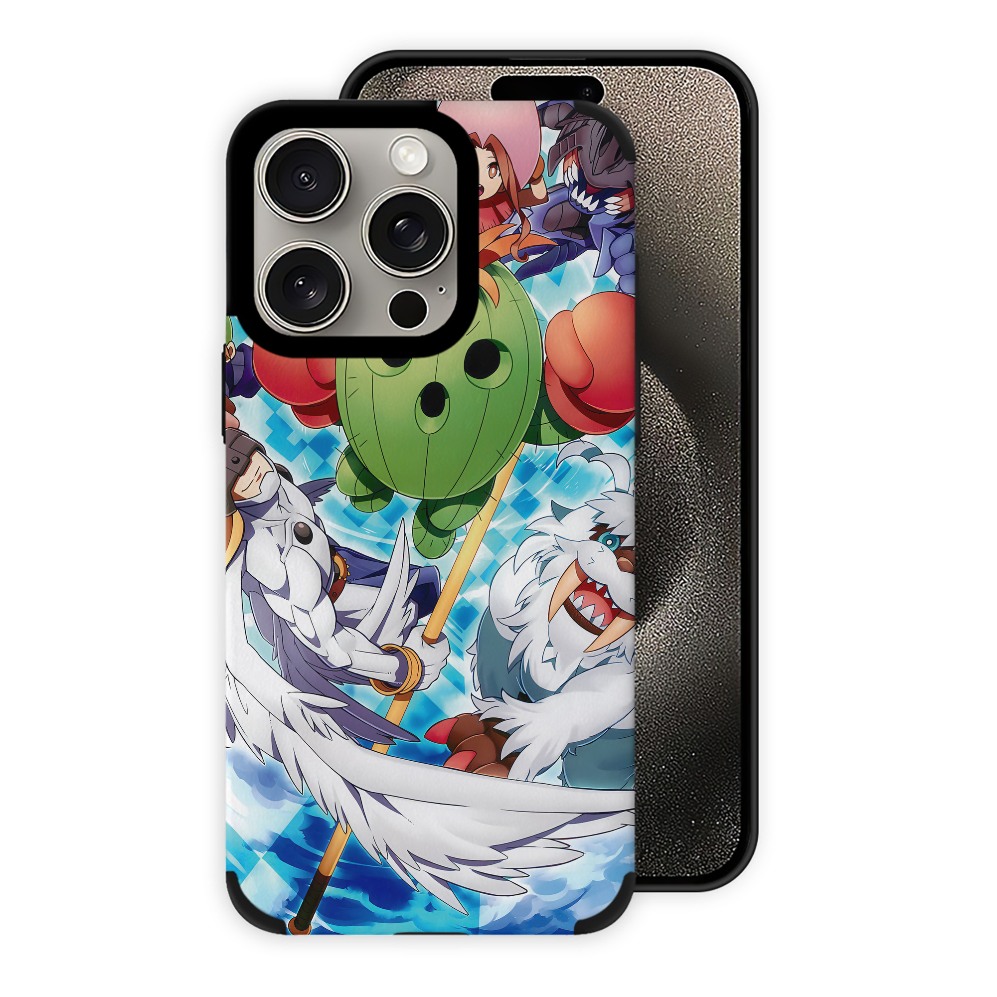 （画像用） Digimon デジタルモンスター/デジモン 【iPhone15ProMax対応】 PUレザー スマホケース 耐衝撃＆黄変防止