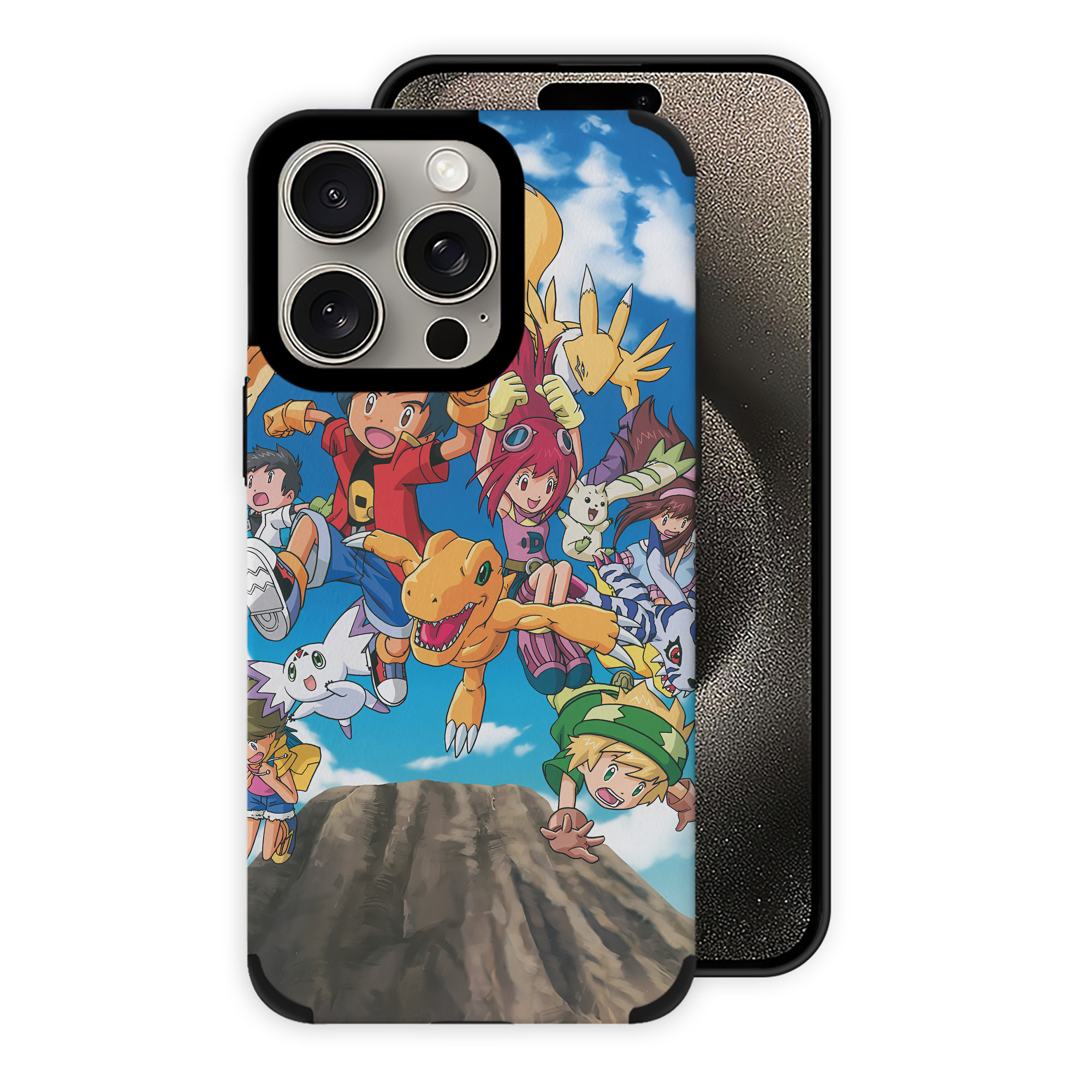 （画像用） Digimon デジタルモンスター/デジモン 【iPhone15ProMax対応】 PUレザー スマホケース 耐衝撃＆黄変防止