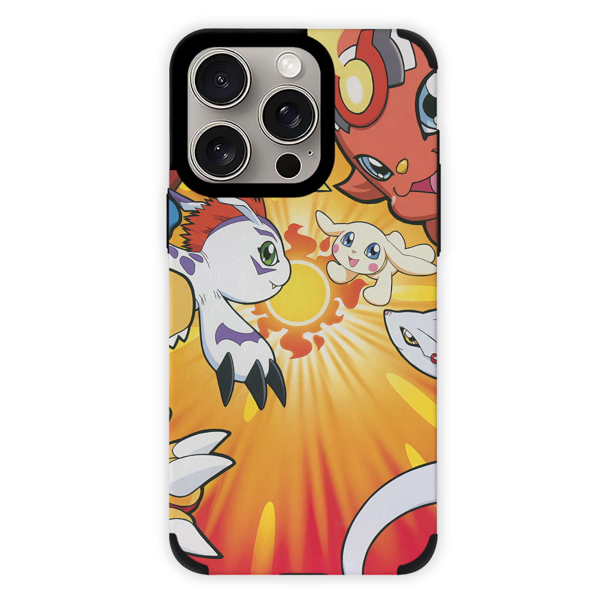 （画像用） Digimon デジタルモンスター/デジモン 【iPhone15ProMax対応】 PUレザー スマホケース 耐衝撃＆黄変防止