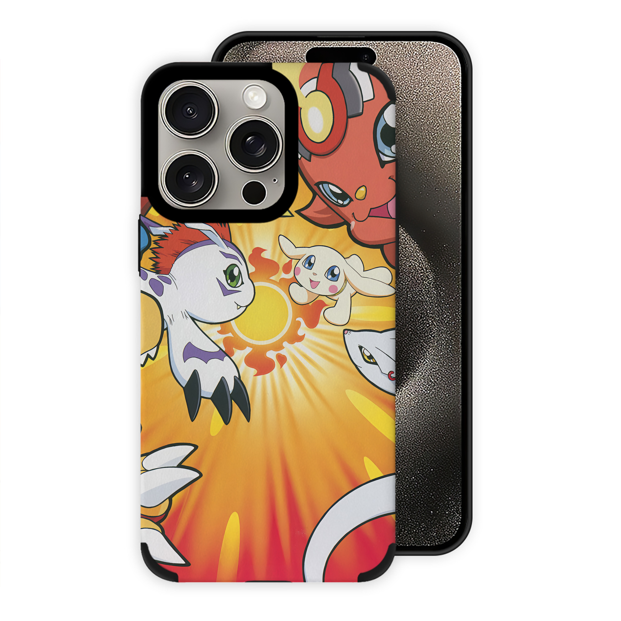 （画像用） Digimon デジタルモンスター/デジモン 【iPhone15ProMax対応】 PUレザー スマホケース 耐衝撃＆黄変防止