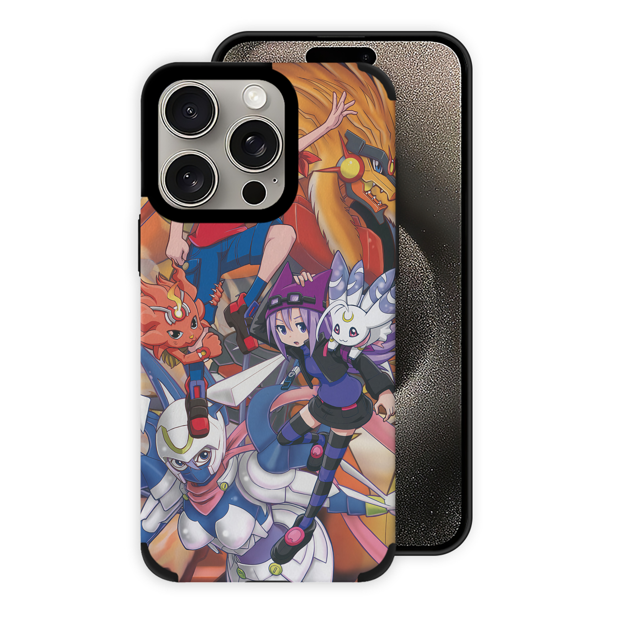 （画像用） Digimon デジタルモンスター/デジモン 【iPhone15ProMax対応】 PUレザー スマホケース 耐衝撃＆黄変防止