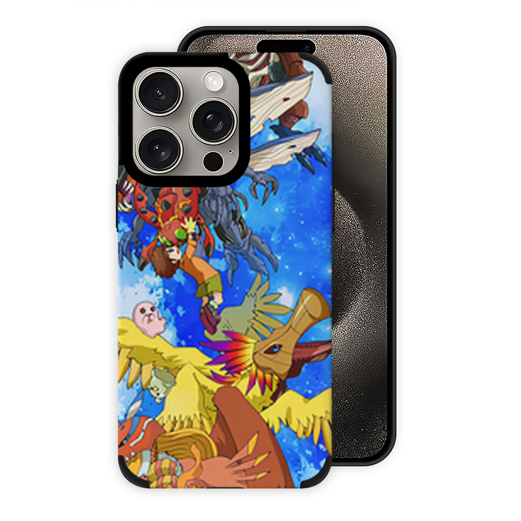 （画像用） Digimon デジタルモンスター/デジモン 【iPhone15ProMax対応】 PUレザー スマホケース 耐衝撃＆黄変防止