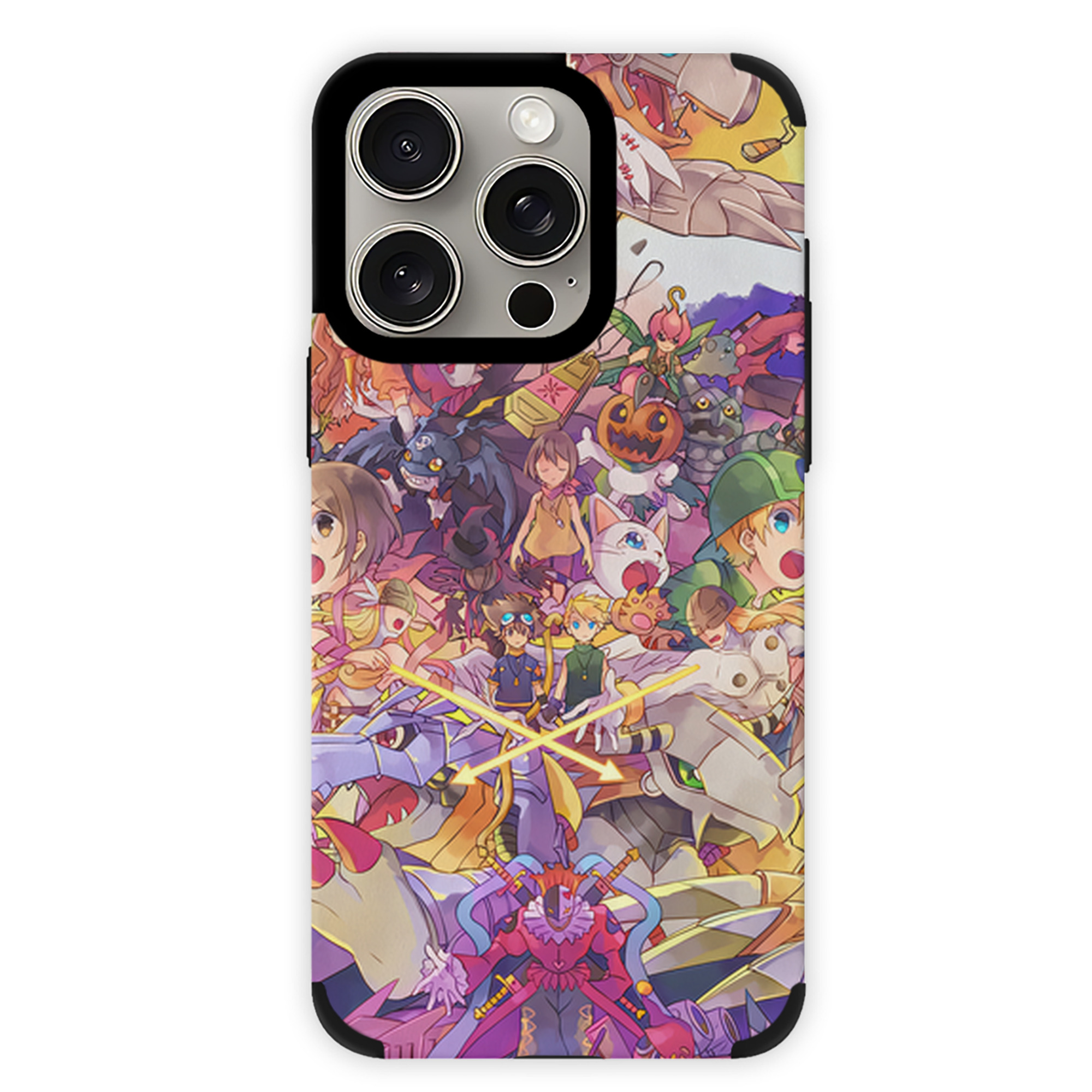 （画像用） Digimon デジタルモンスター/デジモン 【iPhone15ProMax対応】 PUレザー スマホケース 耐衝撃＆黄変防止