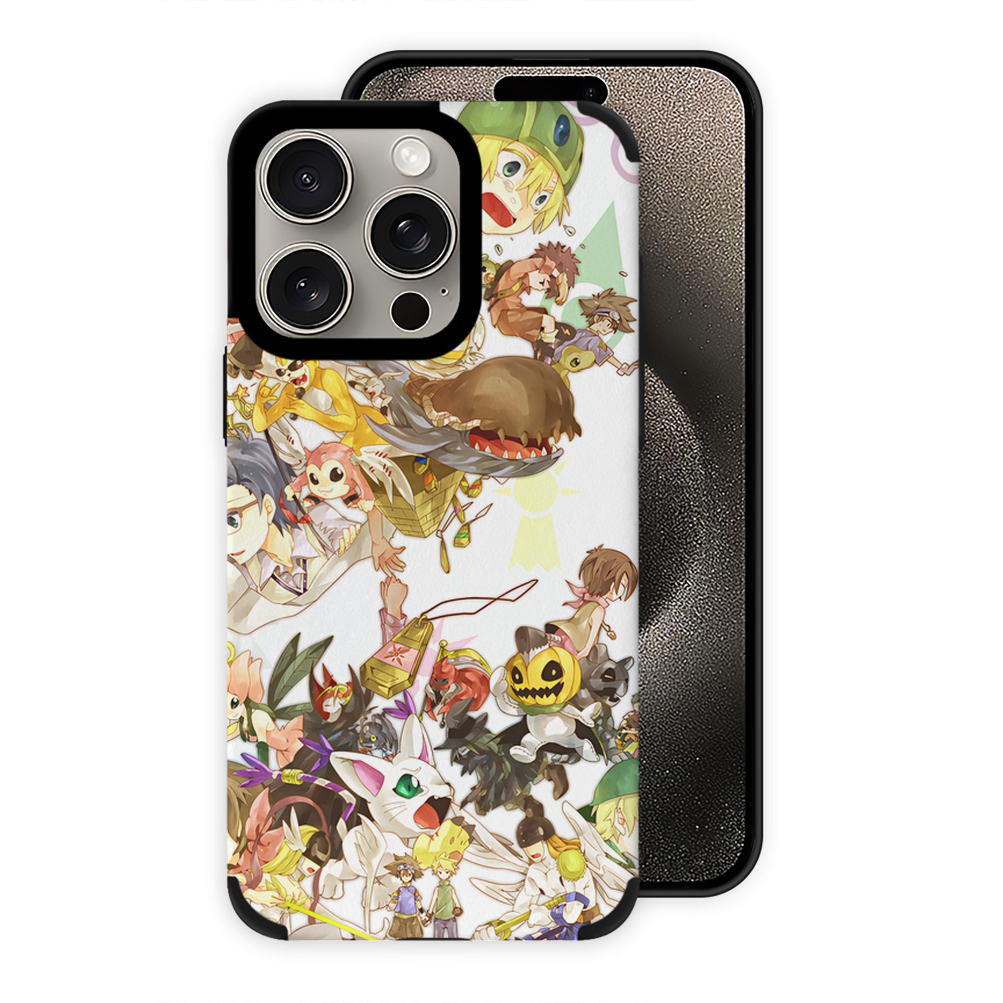 （画像用） Digimon デジタルモンスター/デジモン 【iPhone15ProMax対応】 PUレザー スマホケース 耐衝撃＆黄変防止