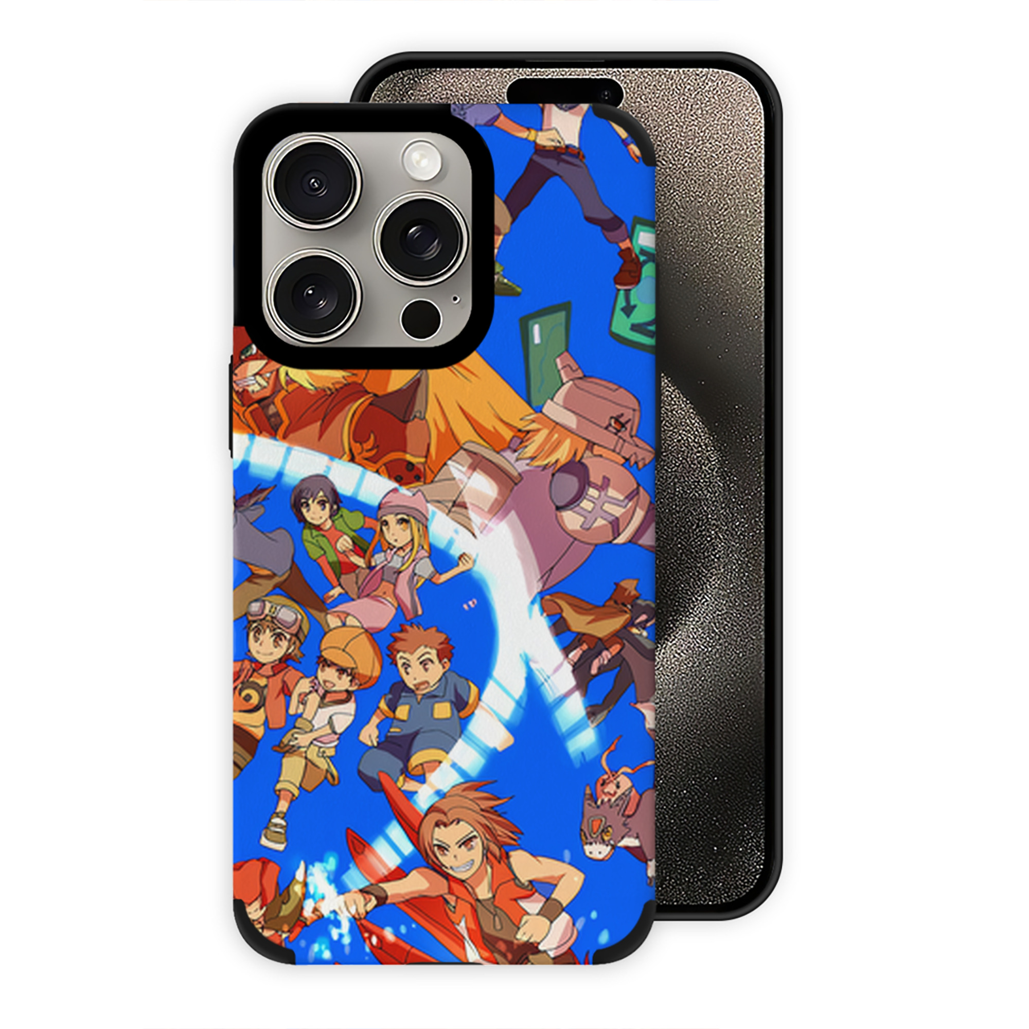 （画像用） Digimon デジタルモンスター/デジモン 【iPhone15ProMax対応】 PUレザー スマホケース 耐衝撃＆黄変防止