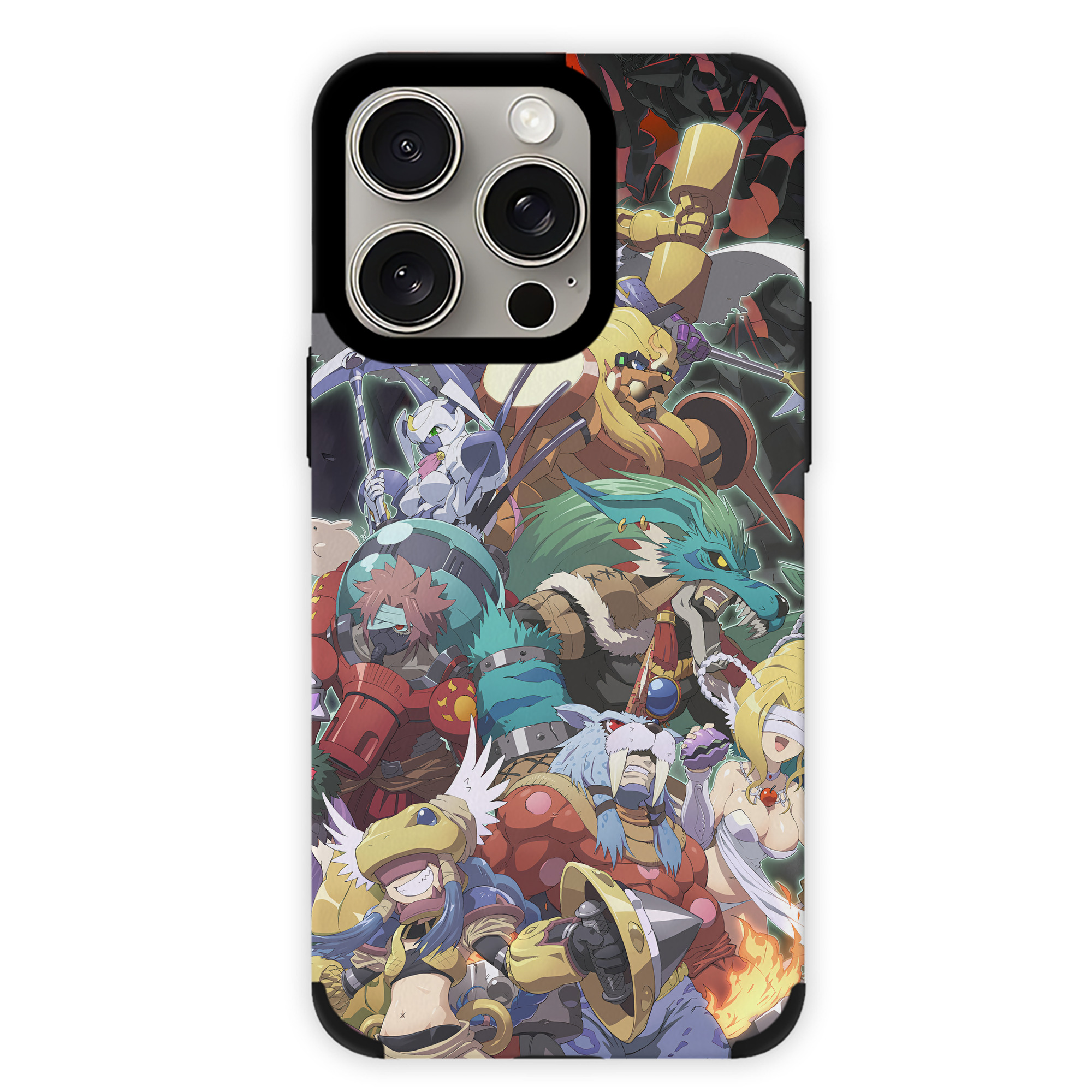 （画像用） Digimon デジタルモンスター/デジモン 【iPhone15ProMax対応】 PUレザー スマホケース 耐衝撃＆黄変防止