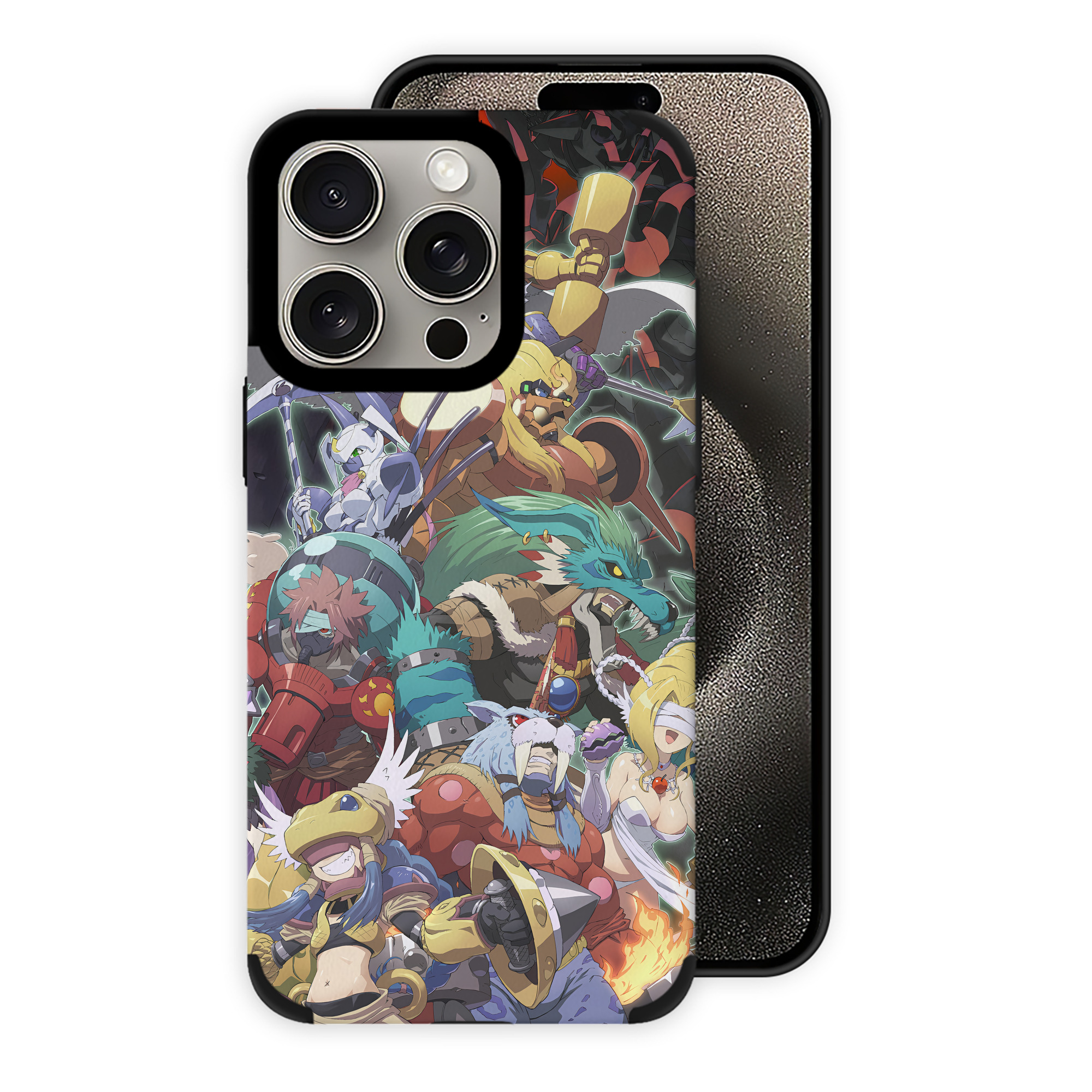 （画像用） Digimon デジタルモンスター/デジモン 【iPhone15ProMax対応】 PUレザー スマホケース 耐衝撃＆黄変防止