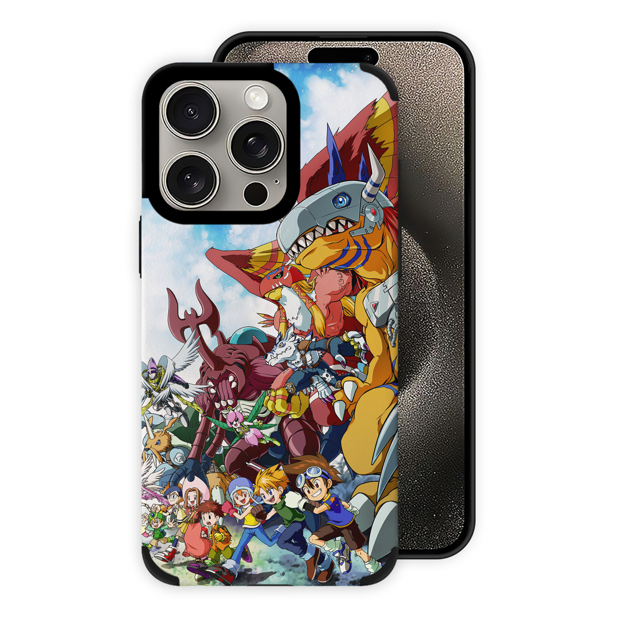（画像用） Digimon デジタルモンスター/デジモン 【iPhone15ProMax対応】 PUレザー スマホケース 耐衝撃＆黄変防止