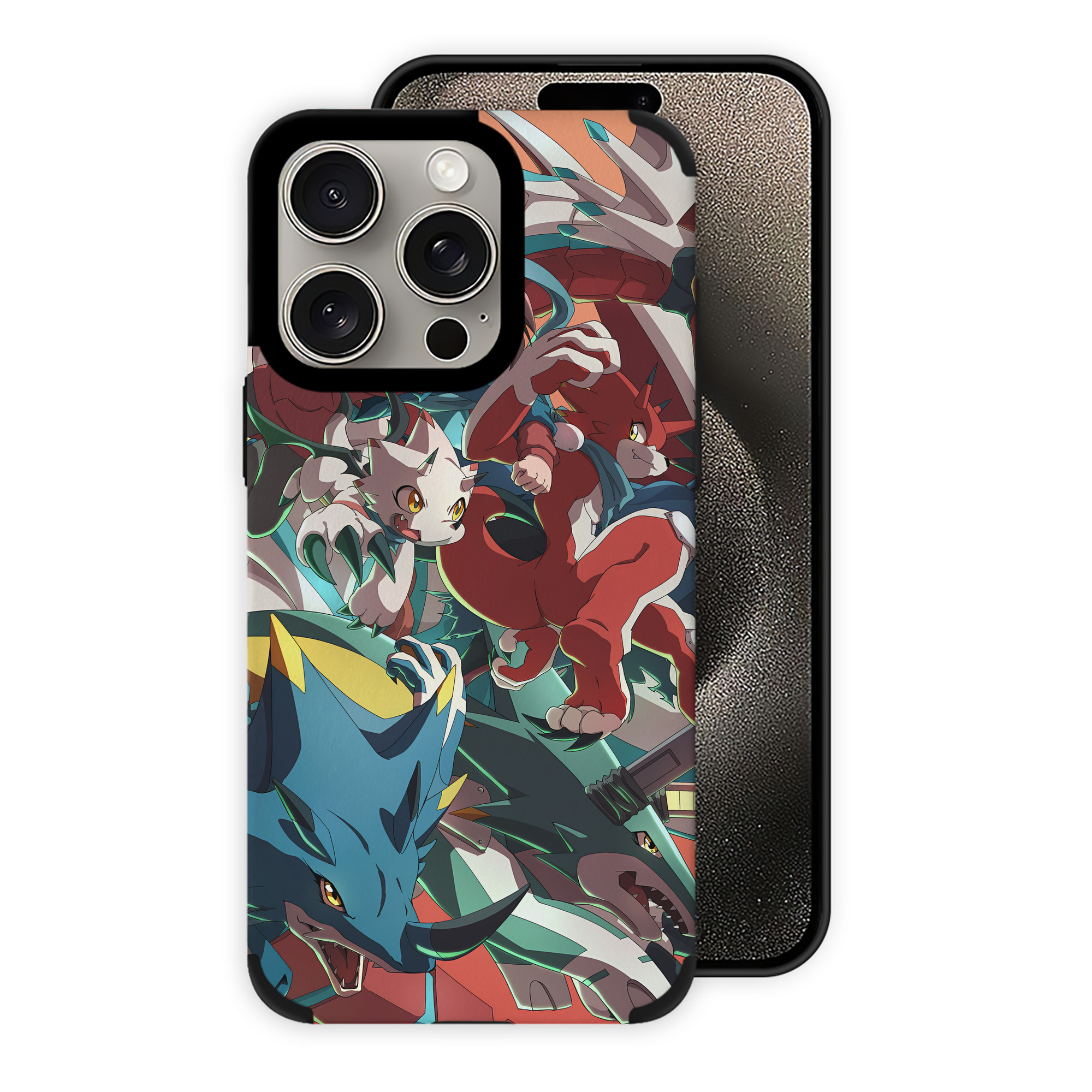 （画像用） Digimon デジタルモンスター/デジモン 【iPhone15ProMax対応】 PUレザー スマホケース 耐衝撃＆黄変防止