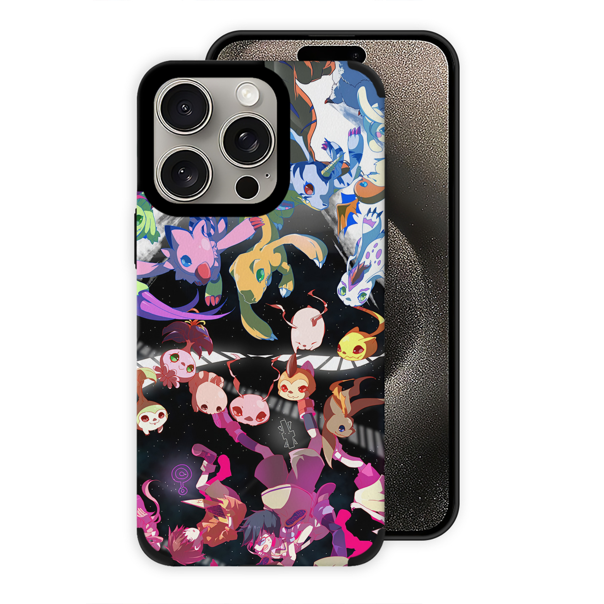 （画像用） Digimon デジタルモンスター/デジモン 【iPhone15ProMax対応】 PUレザー スマホケース 耐衝撃＆黄変防止