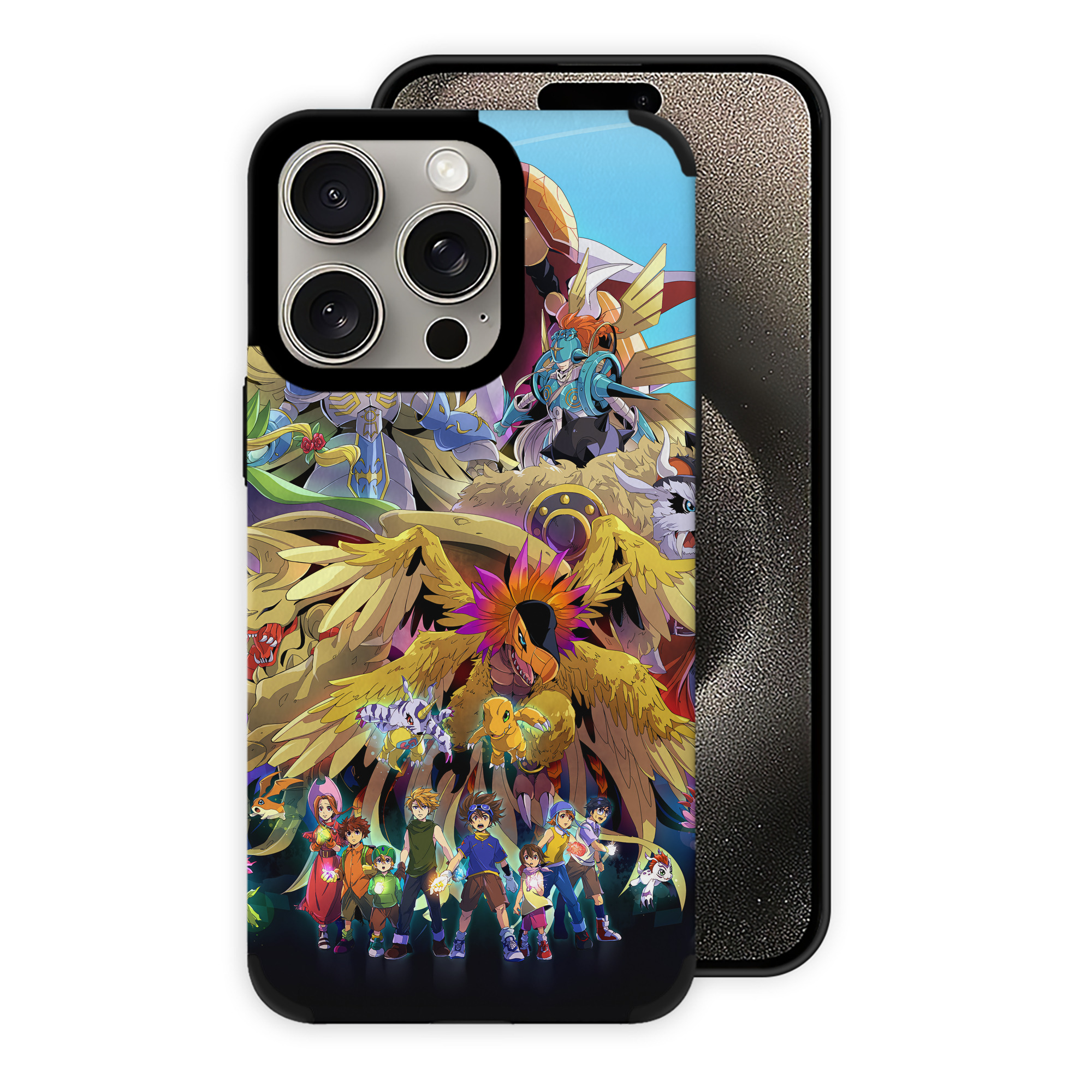 （画像用） Digimon デジタルモンスター/デジモン 【iPhone15ProMax対応】 PUレザー スマホケース 耐衝撃＆黄変防止