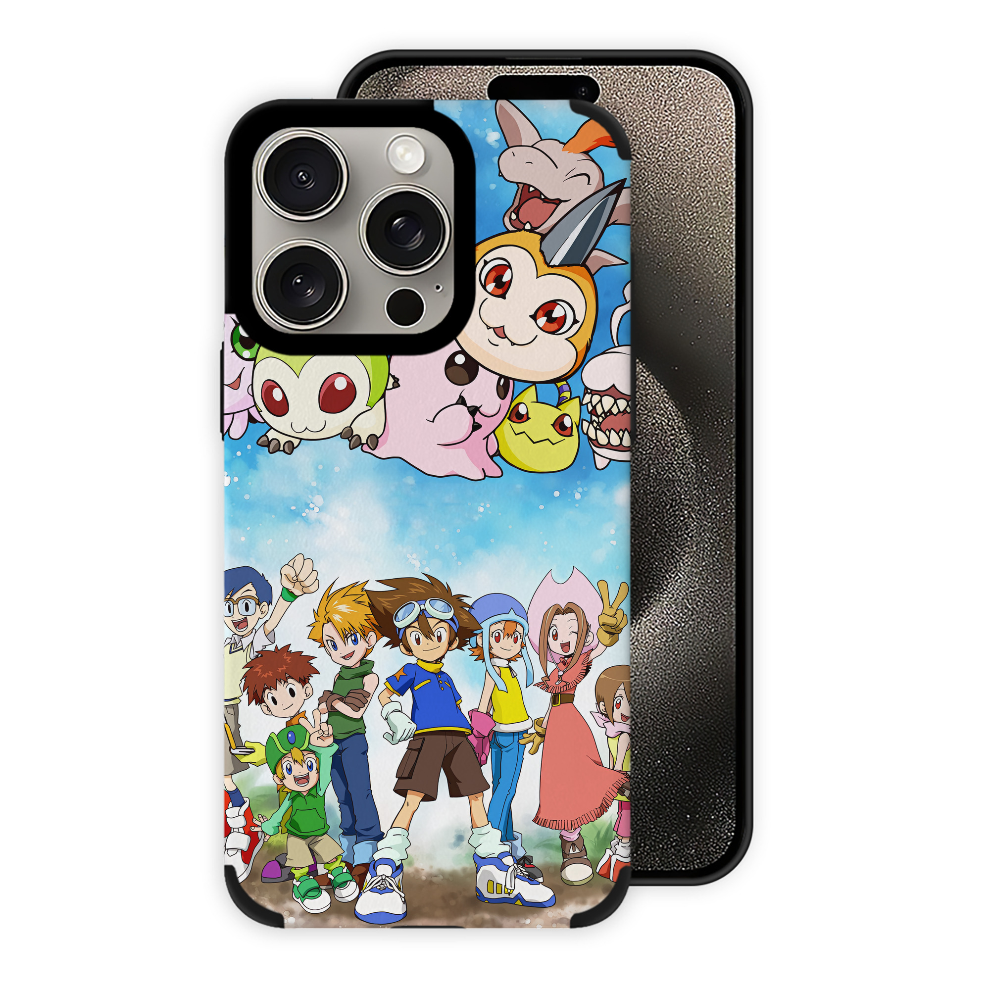 （画像用） Digimon デジタルモンスター/デジモン 【iPhone15ProMax対応】 PUレザー スマホケース 耐衝撃＆黄変防止