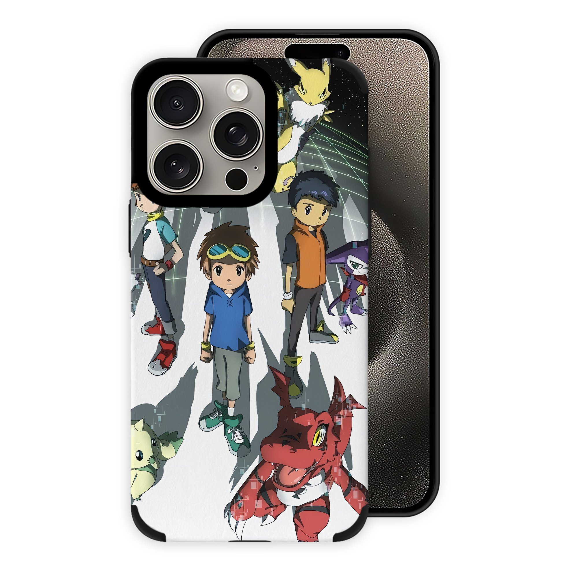 （画像用） Digimon デジタルモンスター/デジモン 【iPhone15ProMax対応】 PUレザー スマホケース 耐衝撃＆黄変防止