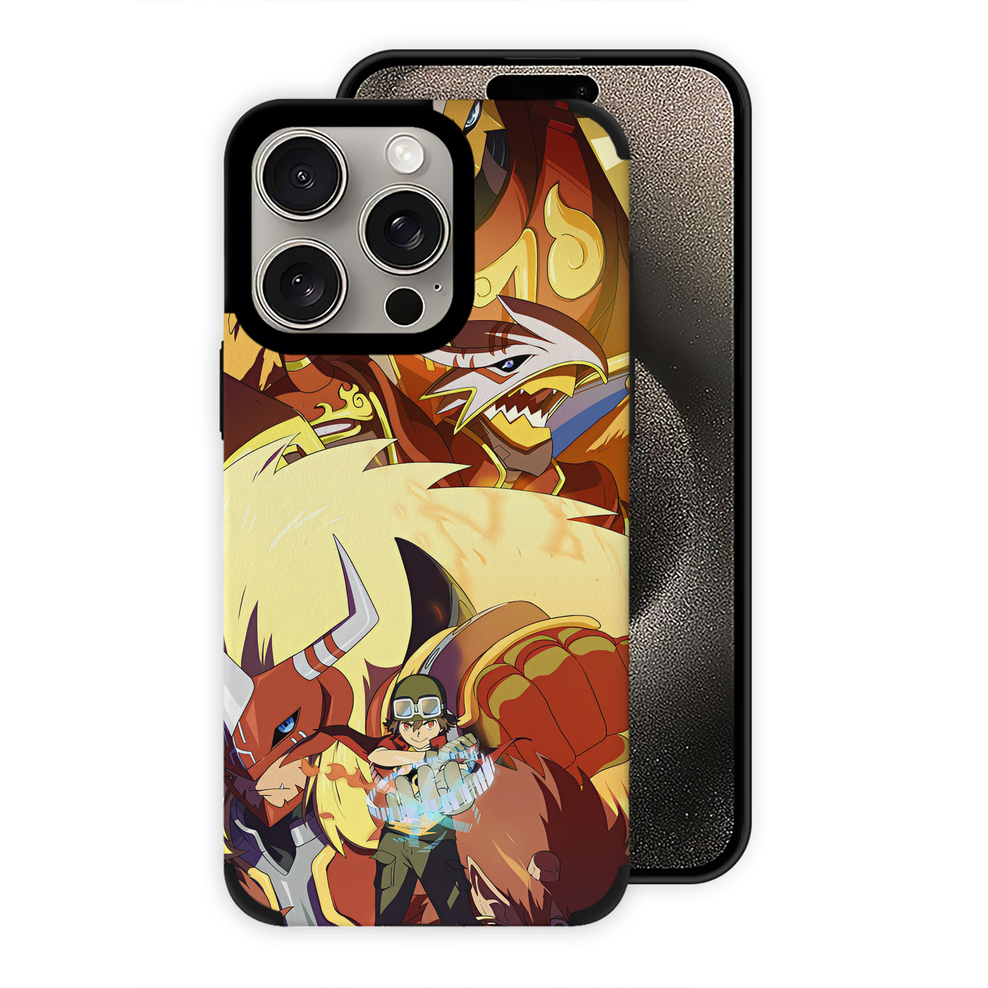 （画像用） Digimon デジタルモンスター/デジモン 【iPhone15ProMax対応】 PUレザー スマホケース 耐衝撃＆黄変防止