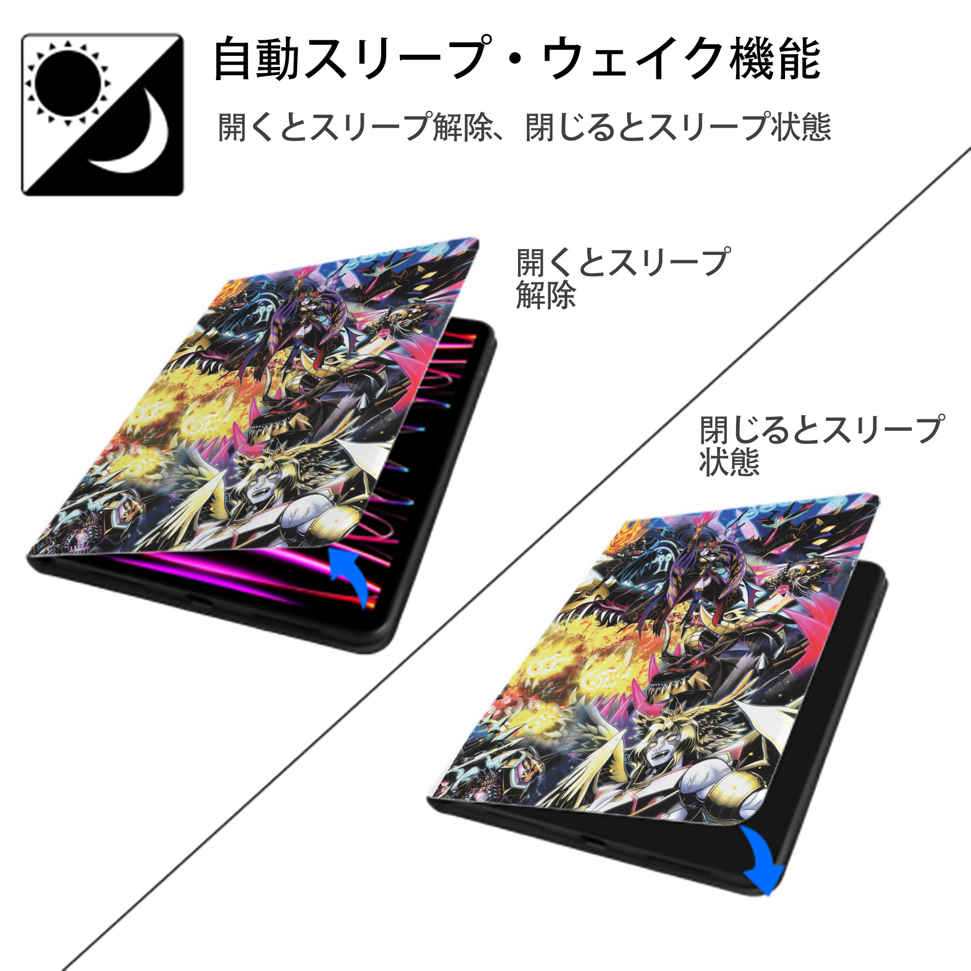 Digimon デジタルモンスター/デジモン IPad ケース ペン収納付き 三つ折りスタンド PUレザー×シリコン 対応機種9.5/10.5/10.9インチ