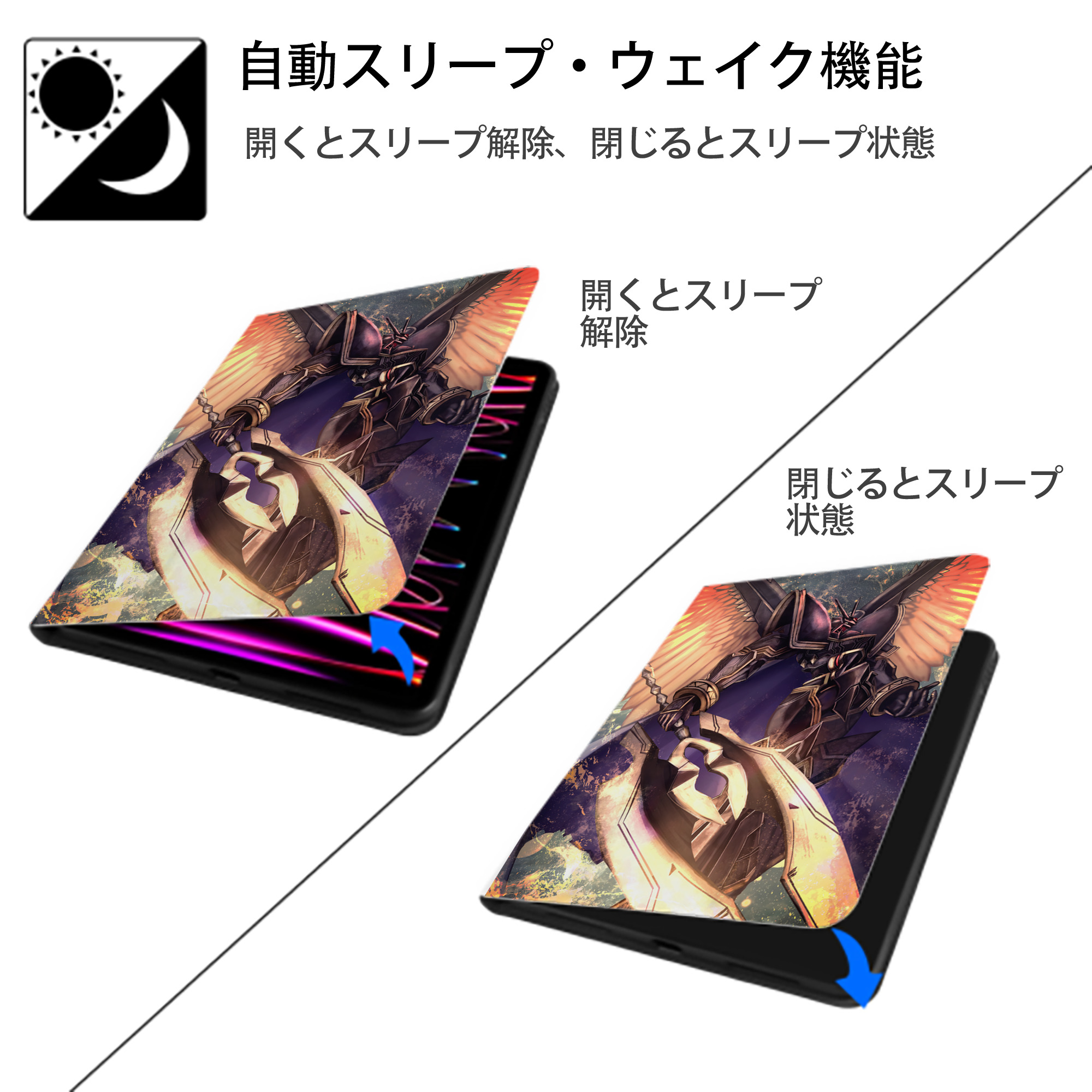 Digimon デジタルモンスター/デジモン IPad ケース ペン収納付き 三つ折りスタンド PUレザー×シリコン 対応機種9.5/10.5/10.9インチ