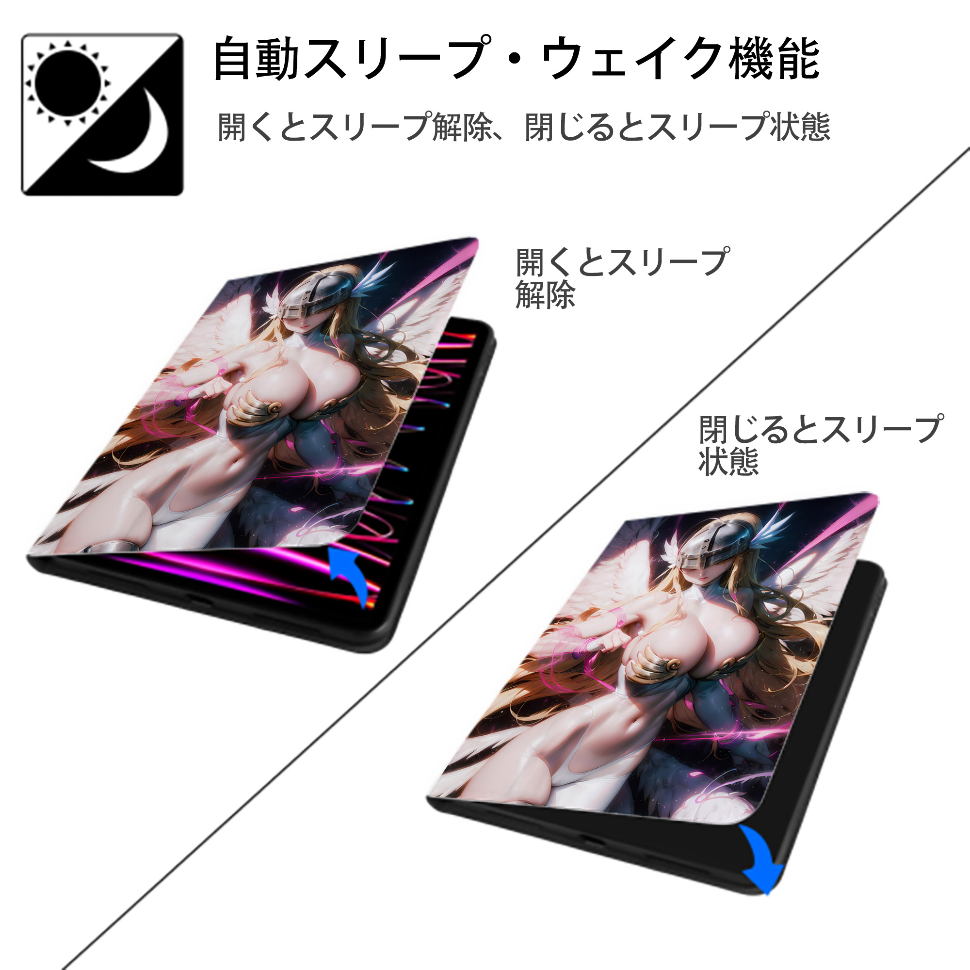 Digimon デジタルモンスター/デジモン IPad ケース ペン収納付き 三つ折りスタンド PUレザー×シリコン 対応機種9.5/10.5/10.9インチ