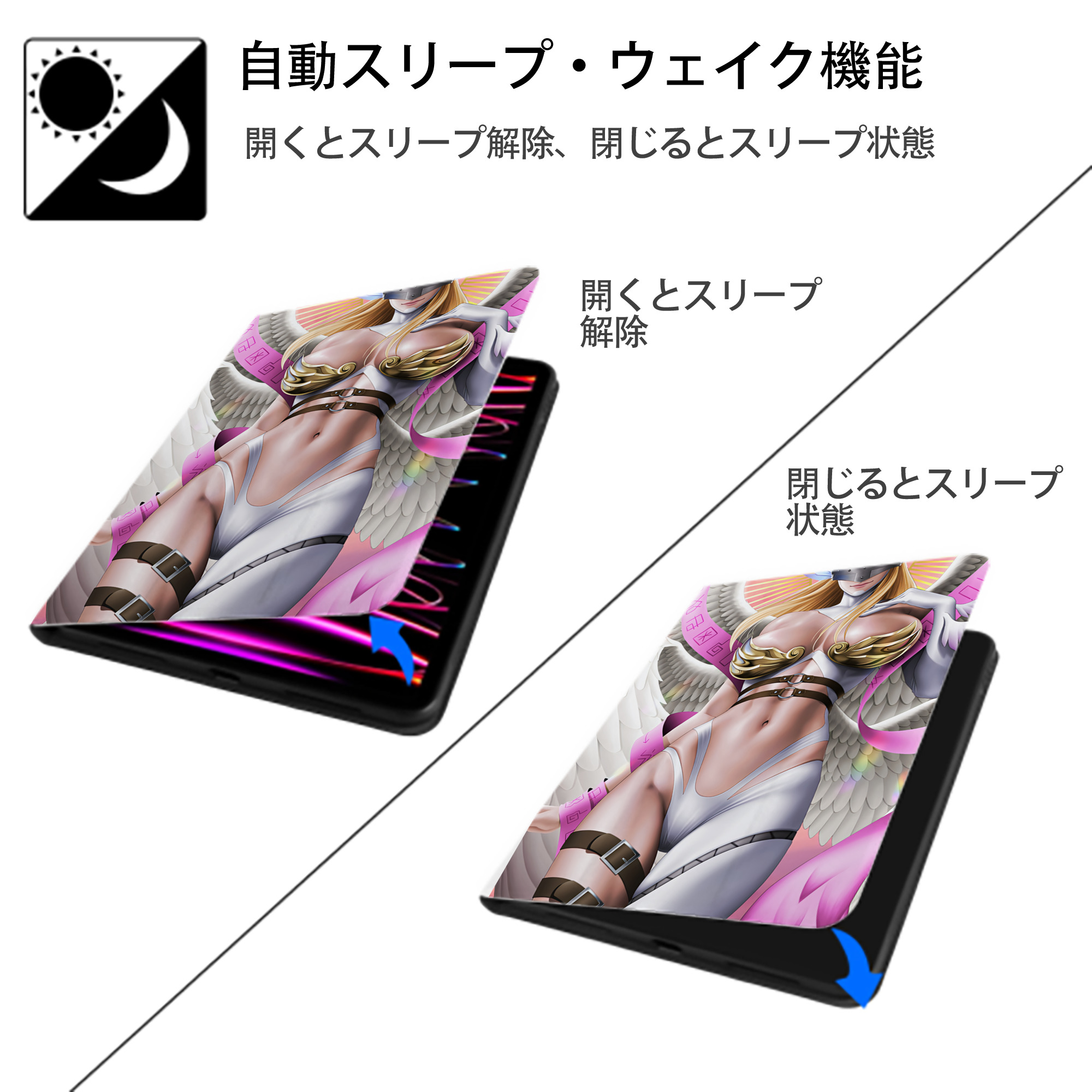 Digimon デジタルモンスター/デジモン IPad ケース ペン収納付き 三つ折りスタンド PUレザー×シリコン 対応機種9.5/10.5/10.9インチ