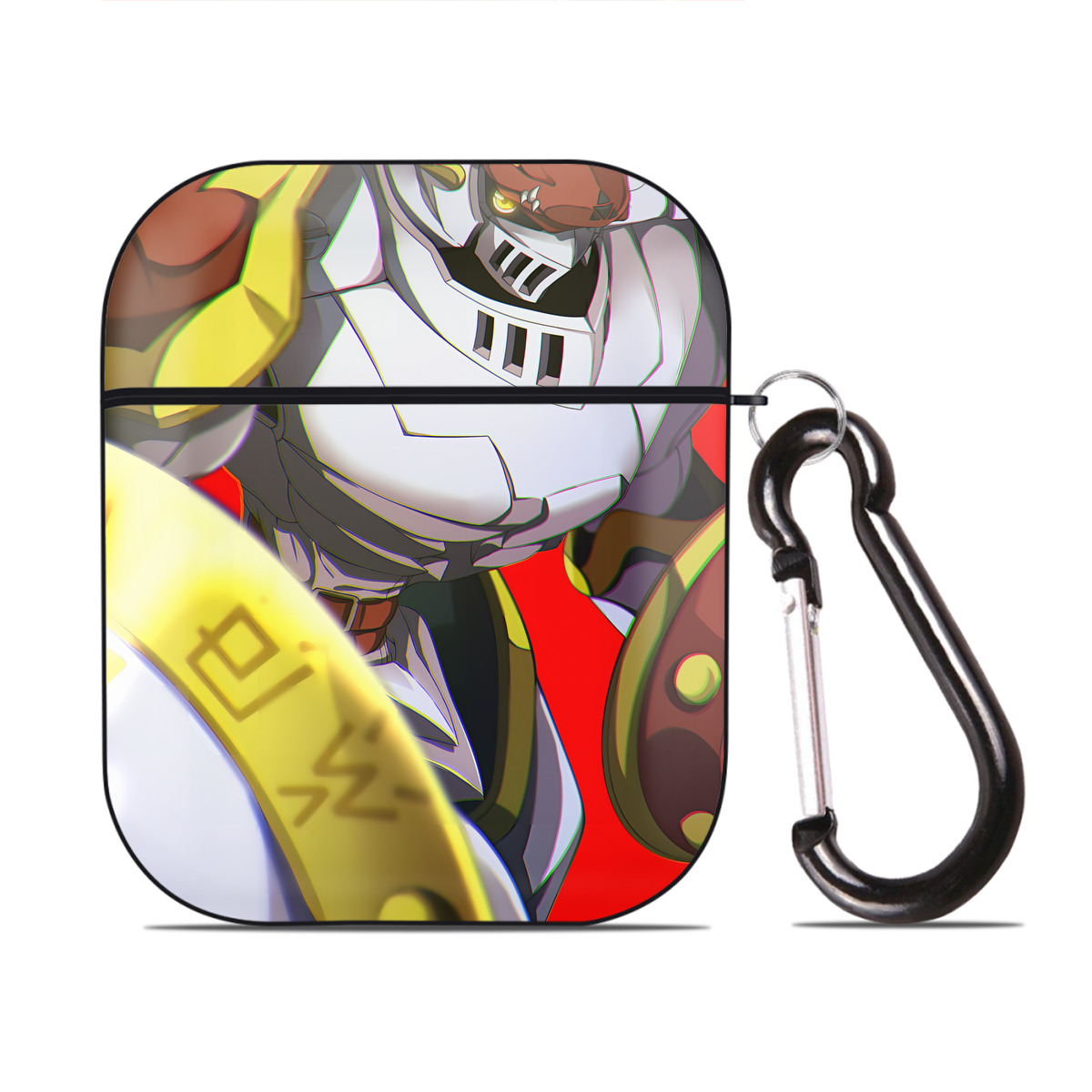 （画像用） Digimon デジタルモンスター/デジモン AirPods 第2世代保護ケース ハードシェル ブラック 耐衝撃・防指紋・カラビナ付き