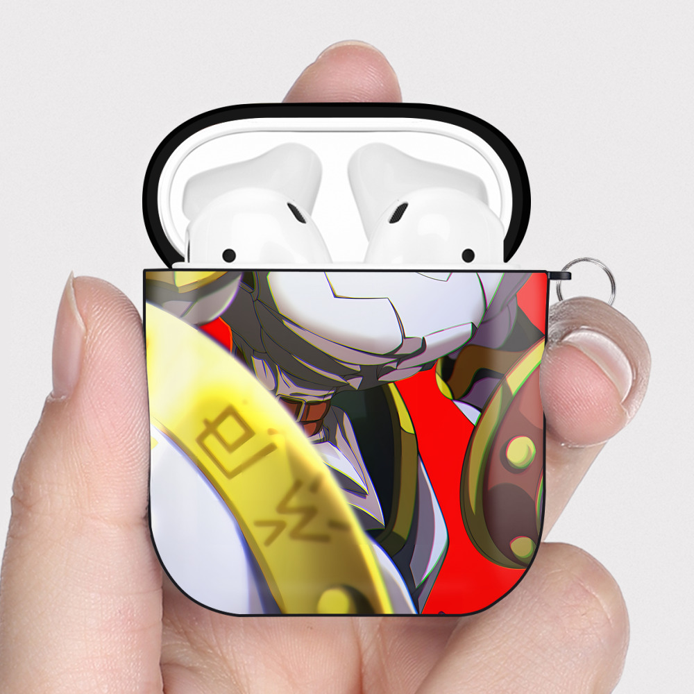 （画像用） Digimon デジタルモンスター/デジモン AirPods 第2世代保護ケース ハードシェル ブラック 耐衝撃・防指紋・カラビナ付き