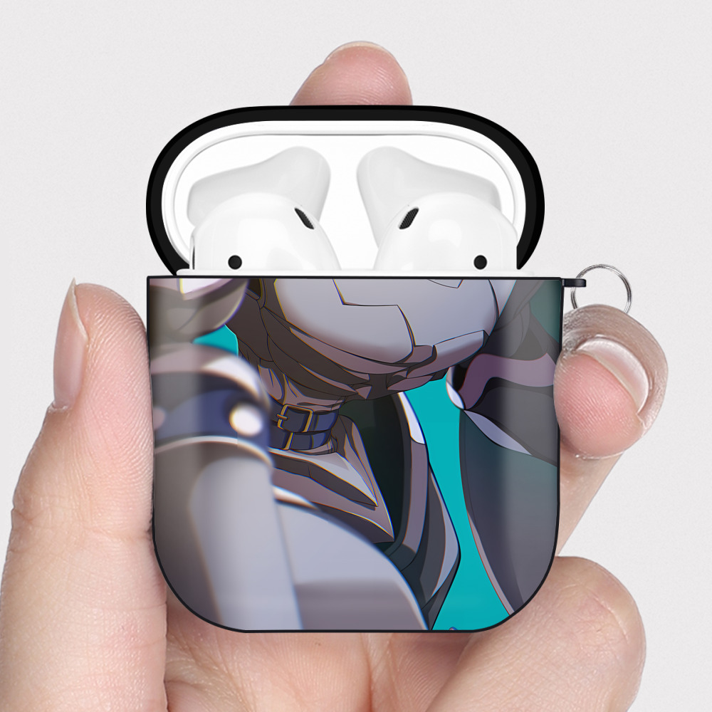（画像用） Digimon デジタルモンスター/デジモン AirPods 第2世代保護ケース ハードシェル ブラック 耐衝撃・防指紋・カラビナ付き
