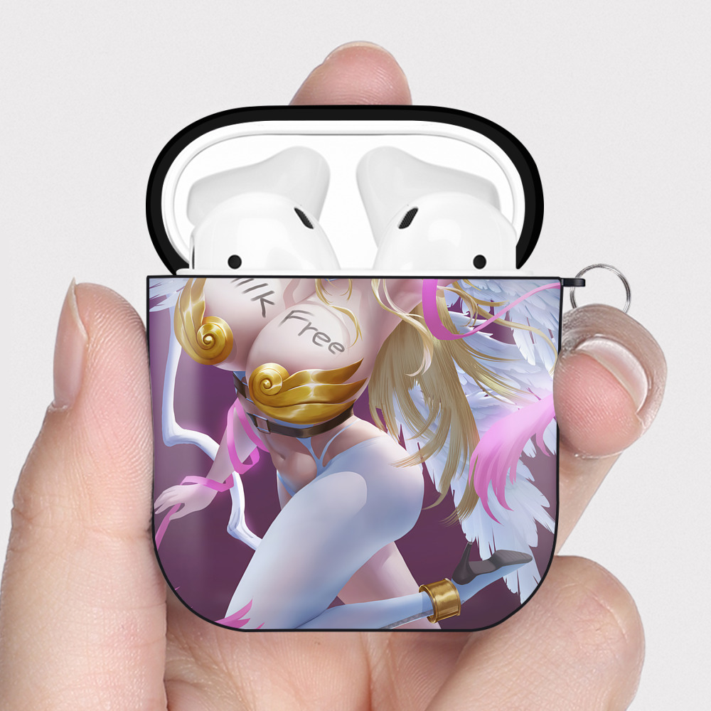 （画像用） Digimon デジタルモンスター/デジモン AirPods 第2世代保護ケース ハードシェル ブラック 耐衝撃・防指紋・カラビナ付き