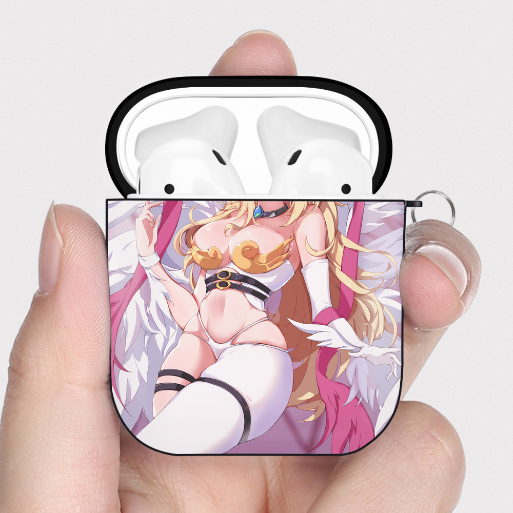 （画像用） Digimon デジタルモンスター/デジモン AirPods 第2世代保護ケース ハードシェル ブラック 耐衝撃・防指紋・カラビナ付き