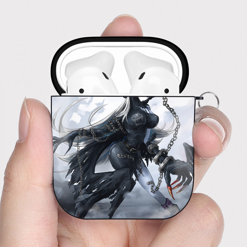 （画像用） Digimon デジタルモンスター/デジモン AirPods 第2世代保護ケース ハードシェル ブラック 耐衝撃・防指紋・カラビナ付き