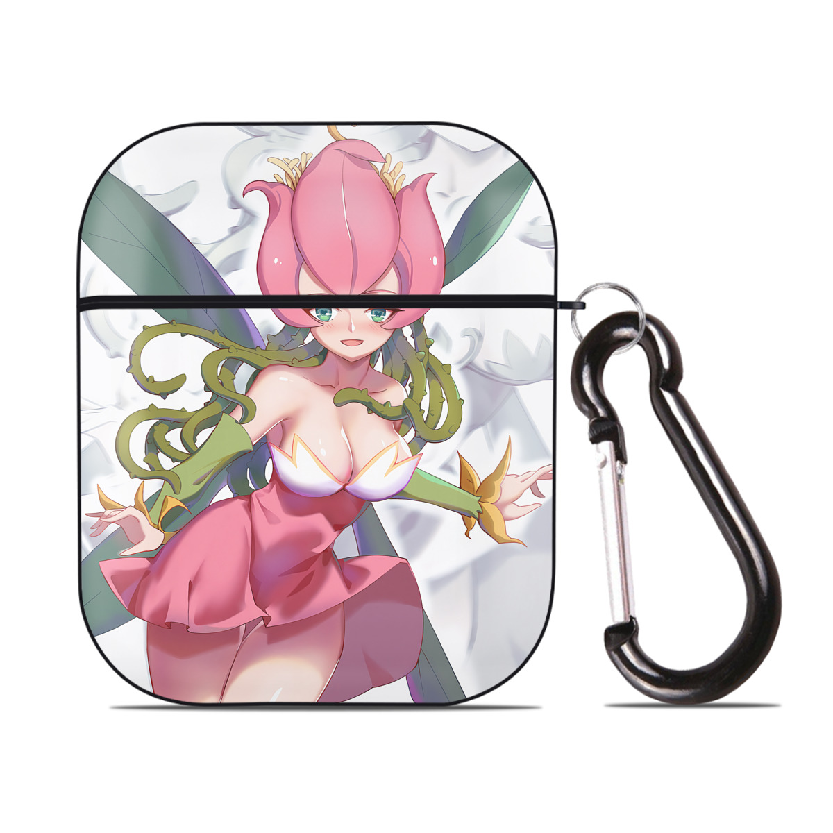 （画像用） Digimon デジタルモンスター/デジモン AirPods 第2世代保護ケース ハードシェル ブラック 耐衝撃・防指紋・カラビナ付き