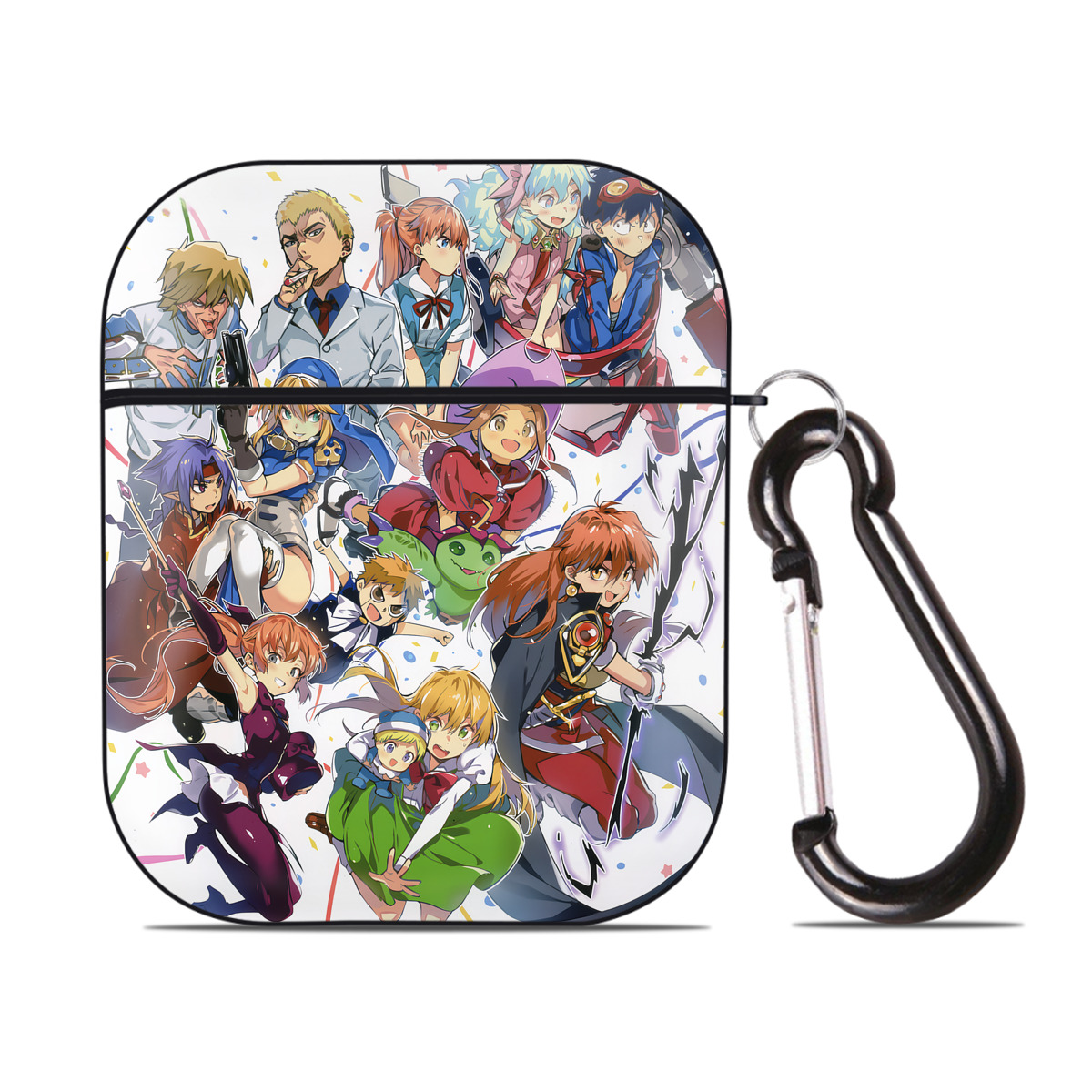 （画像用） Digimon デジタルモンスター/デジモン AirPods 第2世代保護ケース ハードシェル ブラック 耐衝撃・防指紋・カラビナ付き