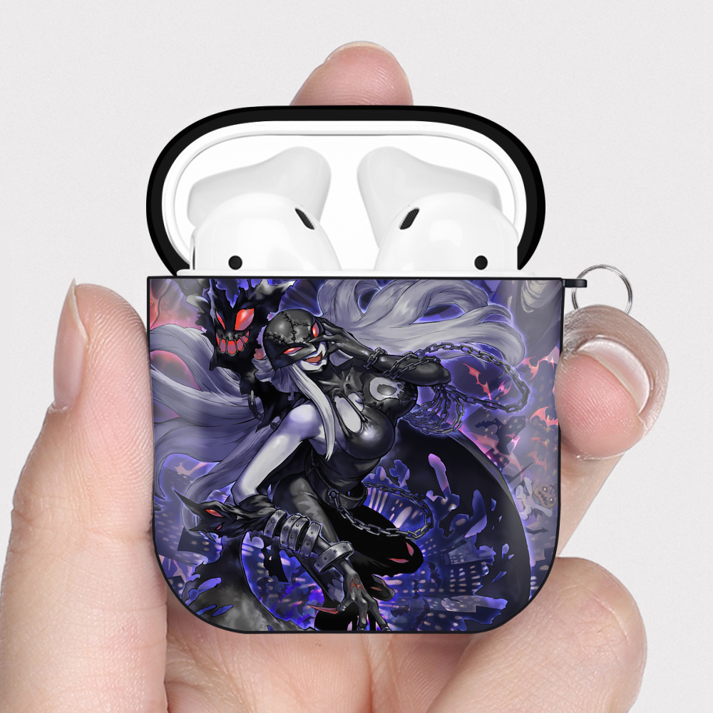 （画像用） Digimon デジタルモンスター/デジモン AirPods 第2世代保護ケース ハードシェル ブラック 耐衝撃・防指紋・カラビナ付き