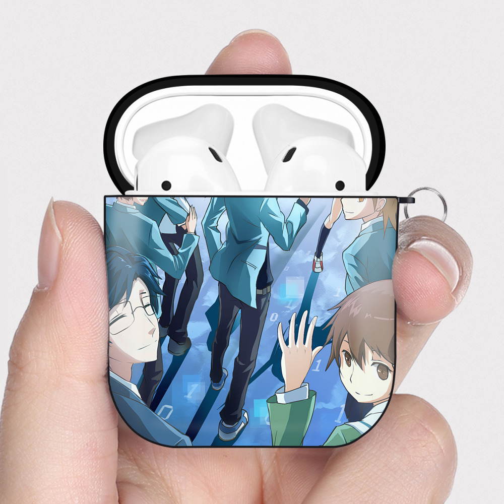 （画像用） Digimon デジタルモンスター/デジモン AirPods 第2世代保護ケース ハードシェル ブラック 耐衝撃・防指紋・カラビナ付き