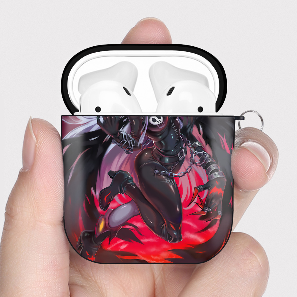 （画像用） Digimon デジタルモンスター/デジモン AirPods 第2世代保護ケース ハードシェル ブラック 耐衝撃・防指紋・カラビナ付き