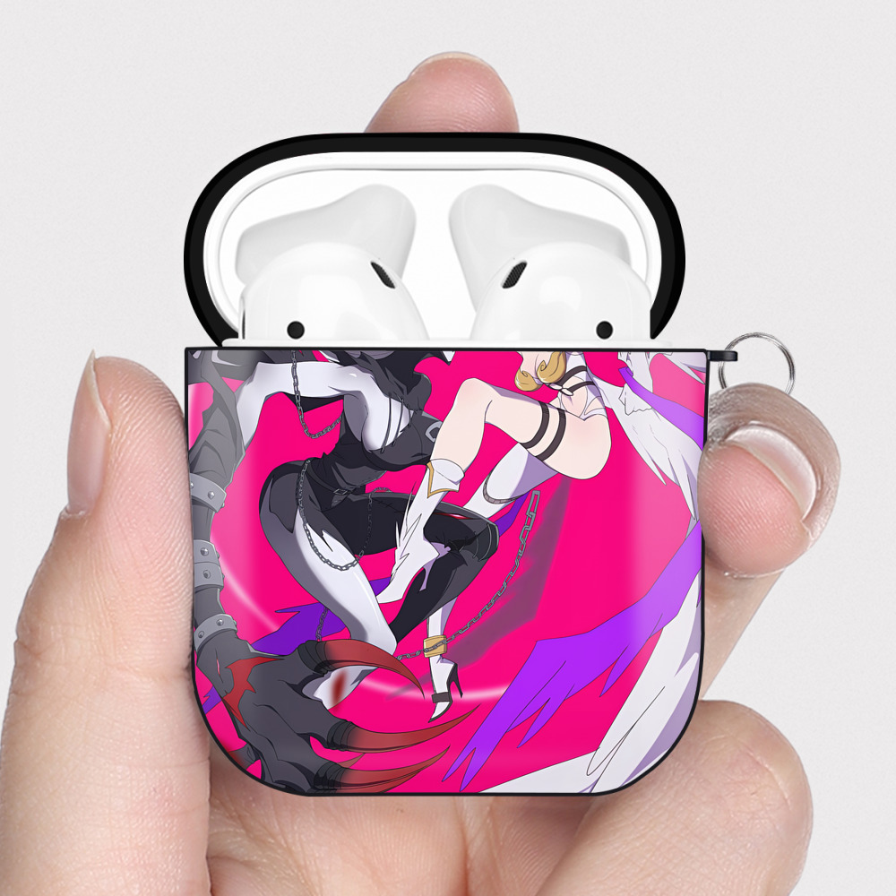 （画像用） Digimon デジタルモンスター/デジモン AirPods 第2世代保護ケース ハードシェル ブラック 耐衝撃・防指紋・カラビナ付き