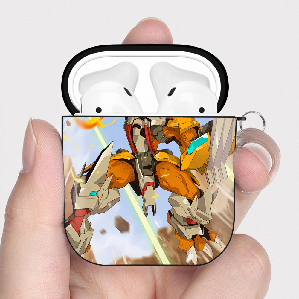 （画像用） Digimon デジタルモンスター/デジモン AirPods 第2世代保護ケース ハードシェル ブラック 耐衝撃・防指紋・カラビナ付き