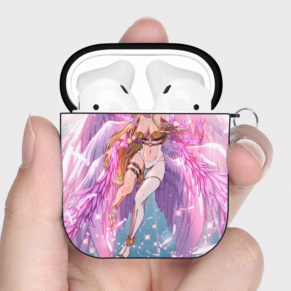 （画像用） Digimon デジタルモンスター/デジモン AirPods 第2世代保護ケース ハードシェル ブラック 耐衝撃・防指紋・カラビナ付き