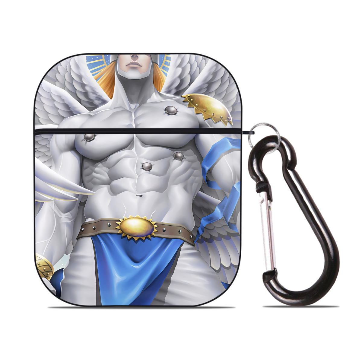 （画像用） Digimon デジタルモンスター/デジモン AirPods 第2世代保護ケース ハードシェル ブラック 耐衝撃・防指紋・カラビナ付き