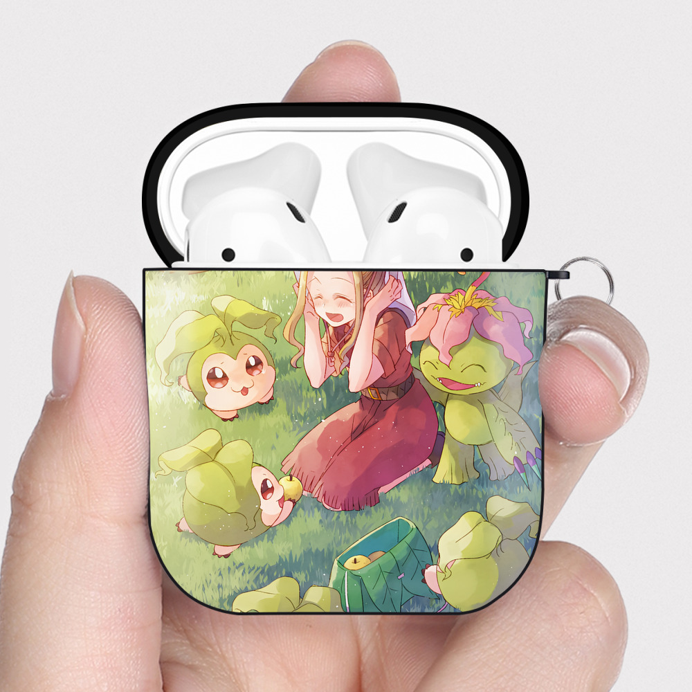（画像用） Digimon デジタルモンスター/デジモン AirPods 第2世代保護ケース ハードシェル ブラック 耐衝撃・防指紋・カラビナ付き