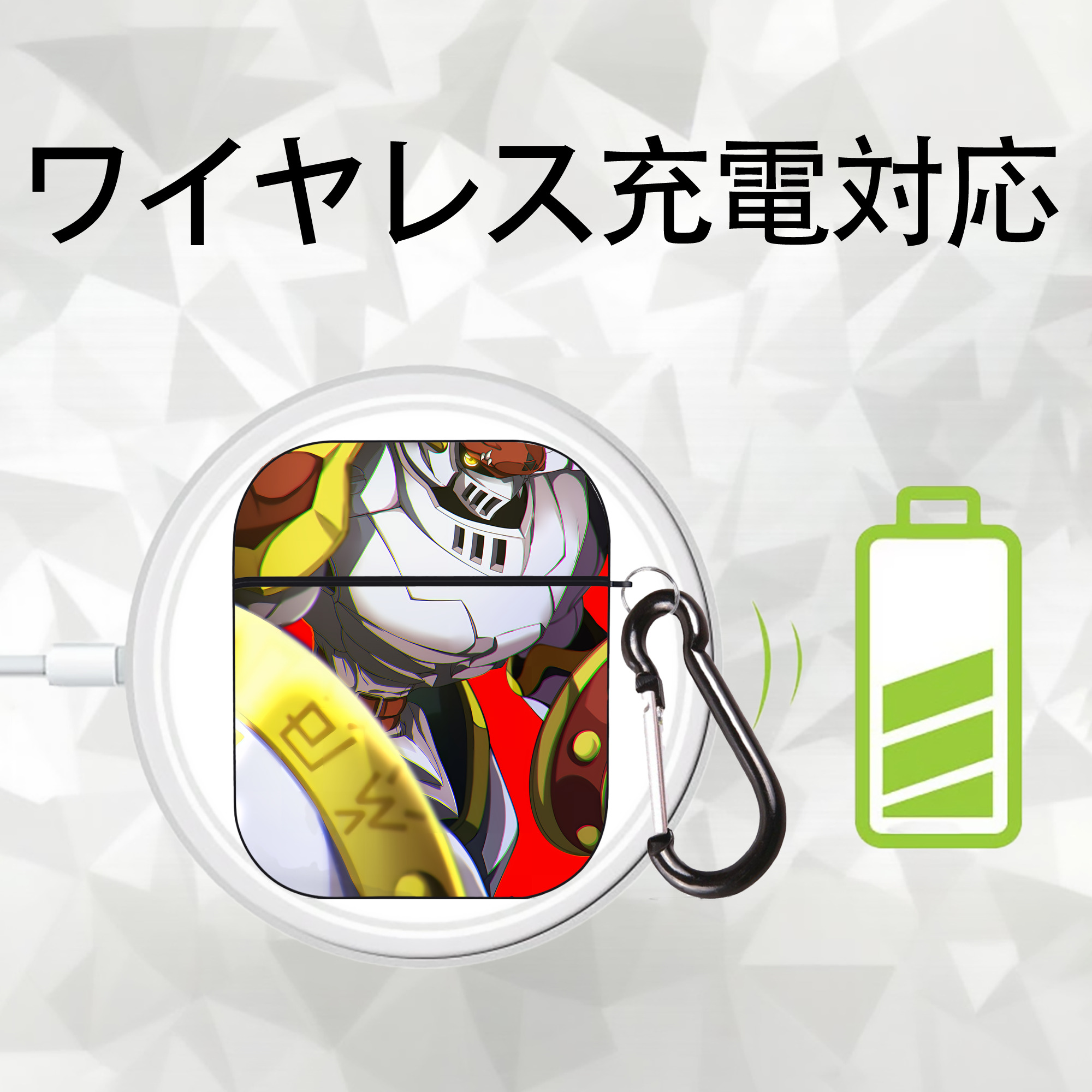 Digimon デジタルモンスター/デジモン AirPods 第2世代保護ケース ハードシェル ブラック 耐衝撃・防指紋・カラビナ付き
