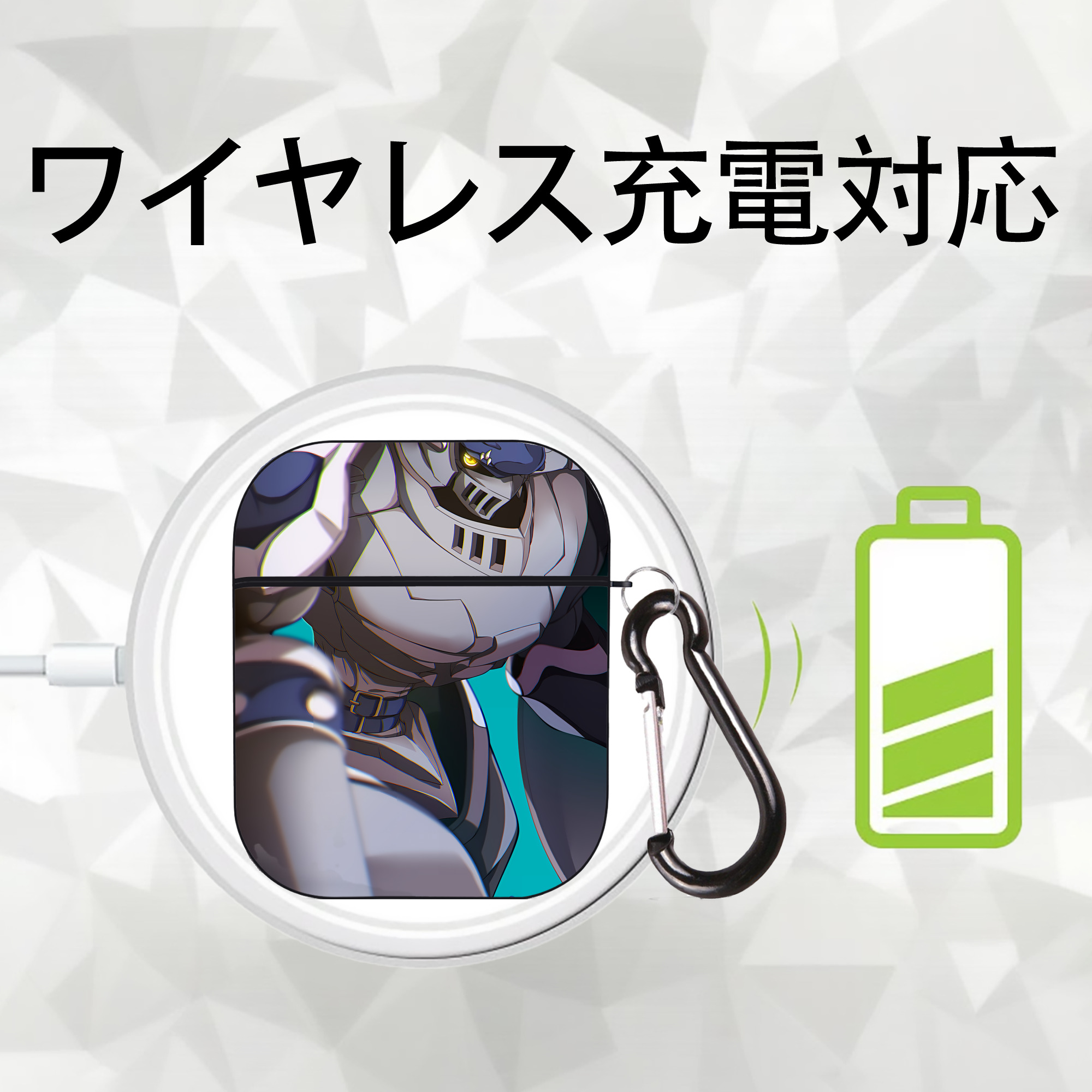 Digimon デジタルモンスター/デジモン AirPods 第2世代保護ケース ハードシェル ブラック 耐衝撃・防指紋・カラビナ付き