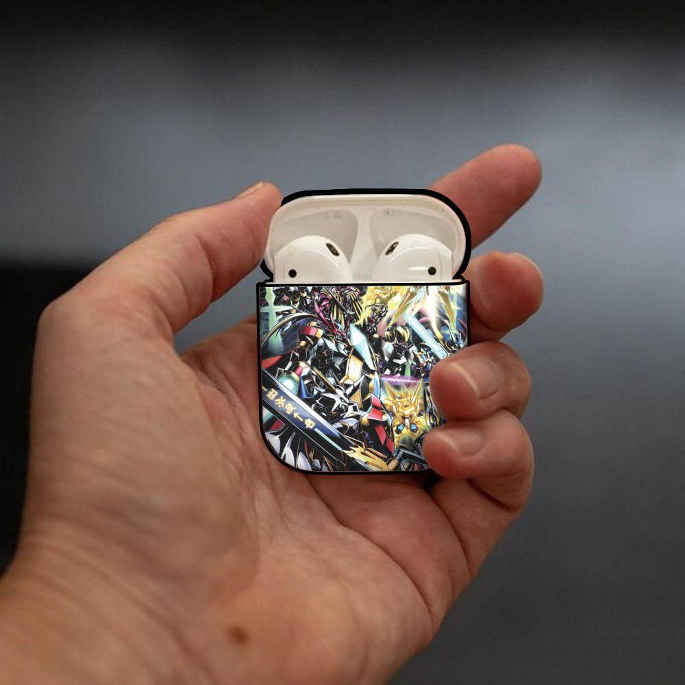 Digimon デジタルモンスター/デジモン AirPods 第2世代保護ケース ハードシェル ブラック 耐衝撃・防指紋・カラビナ付き