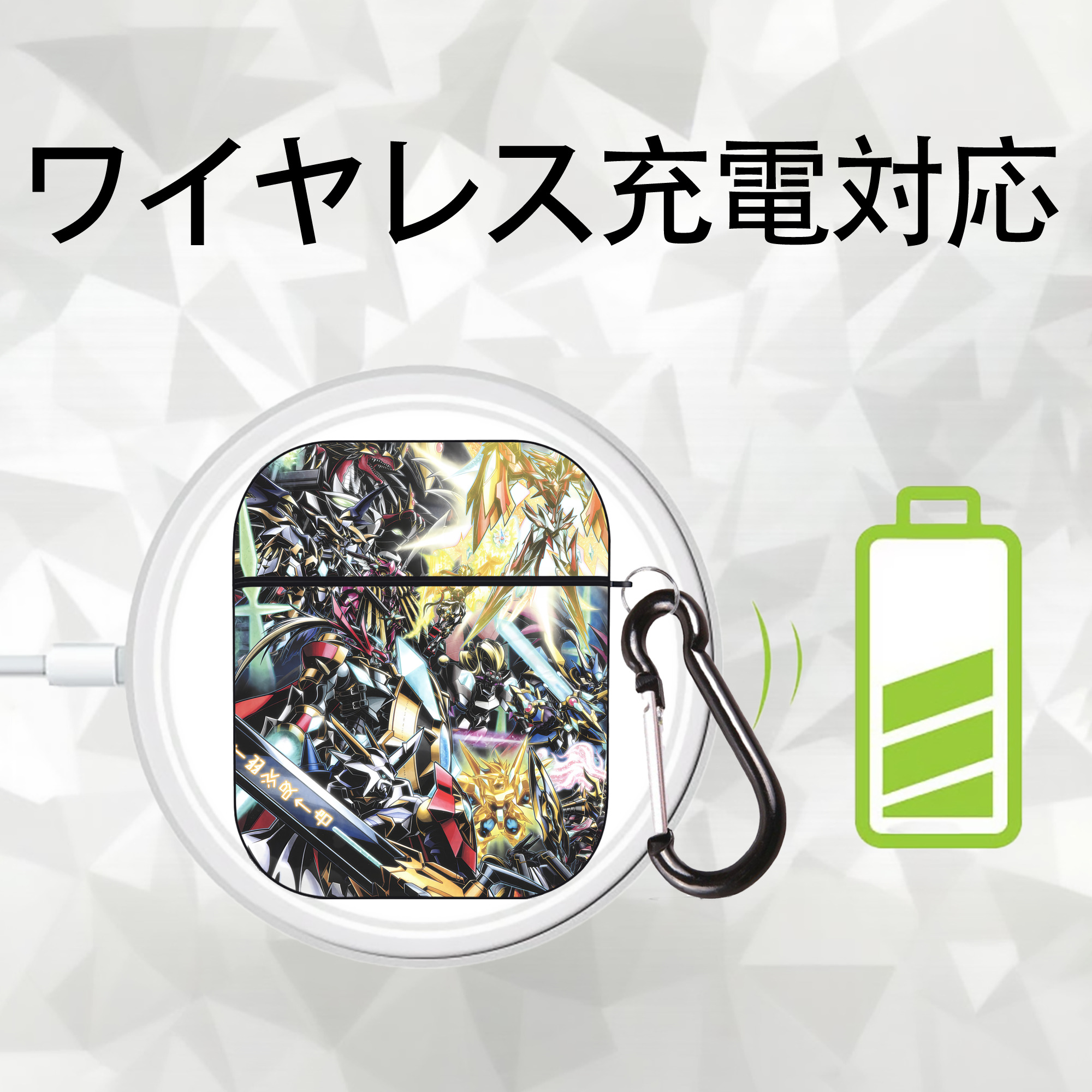 Digimon デジタルモンスター/デジモン AirPods 第2世代保護ケース ハードシェル ブラック 耐衝撃・防指紋・カラビナ付き