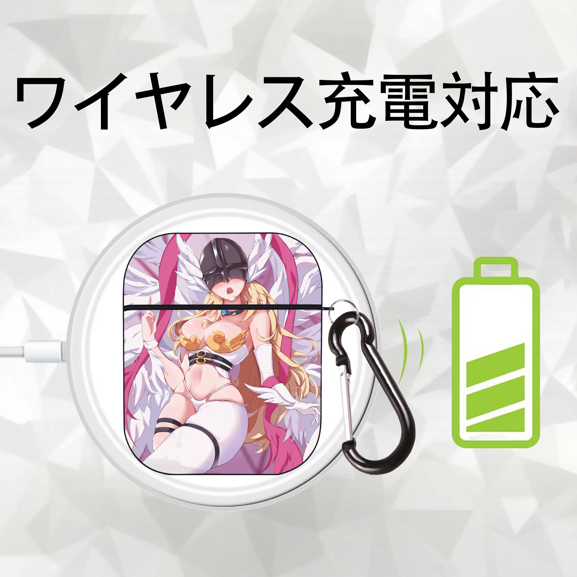Digimon デジタルモンスター/デジモン AirPods 第2世代保護ケース ハードシェル ブラック 耐衝撃・防指紋・カラビナ付き