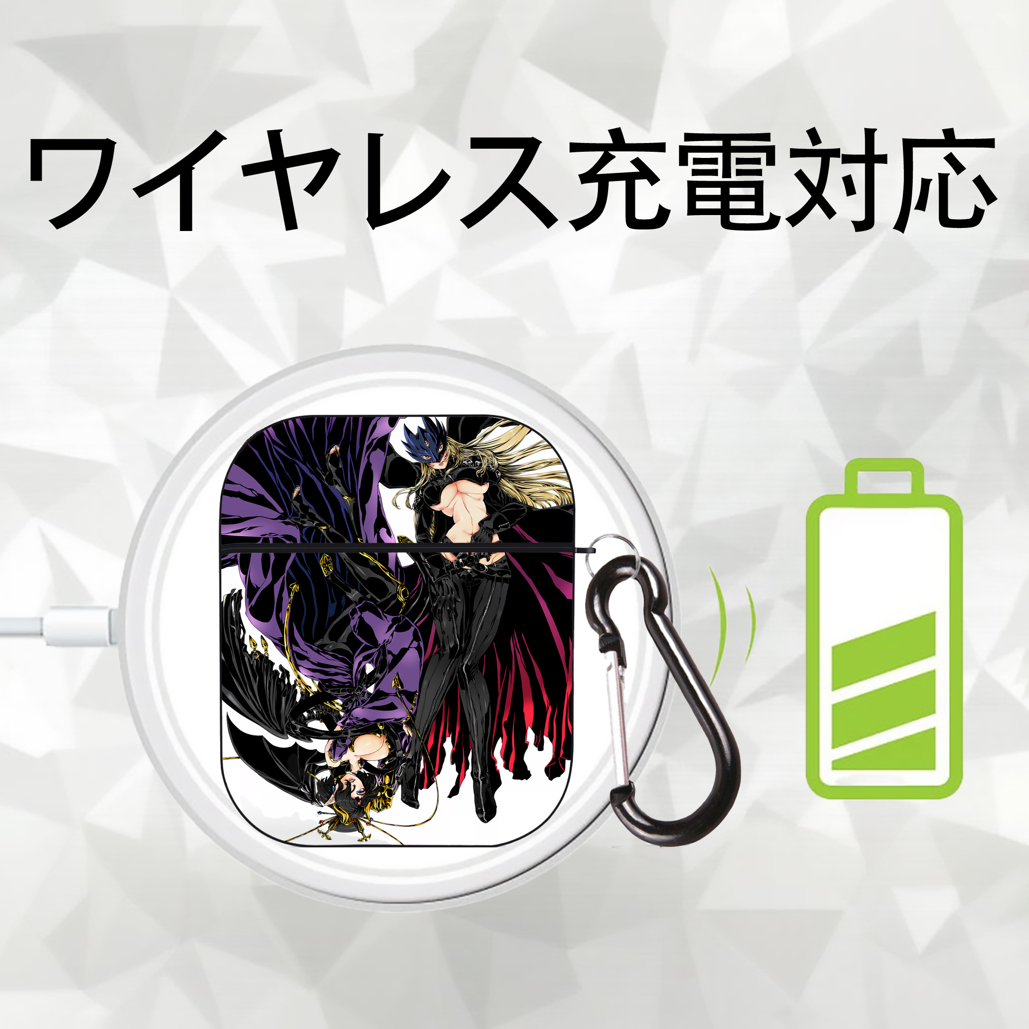 Digimon デジタルモンスター/デジモン AirPods 第2世代保護ケース ハードシェル ブラック 耐衝撃・防指紋・カラビナ付き