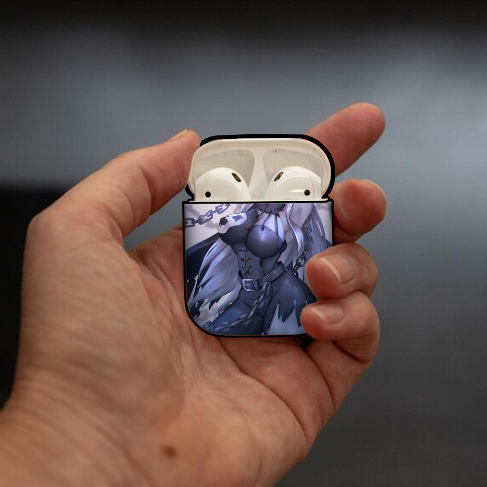 Digimon デジタルモンスター/デジモン AirPods 第2世代保護ケース ハードシェル ブラック 耐衝撃・防指紋・カラビナ付き